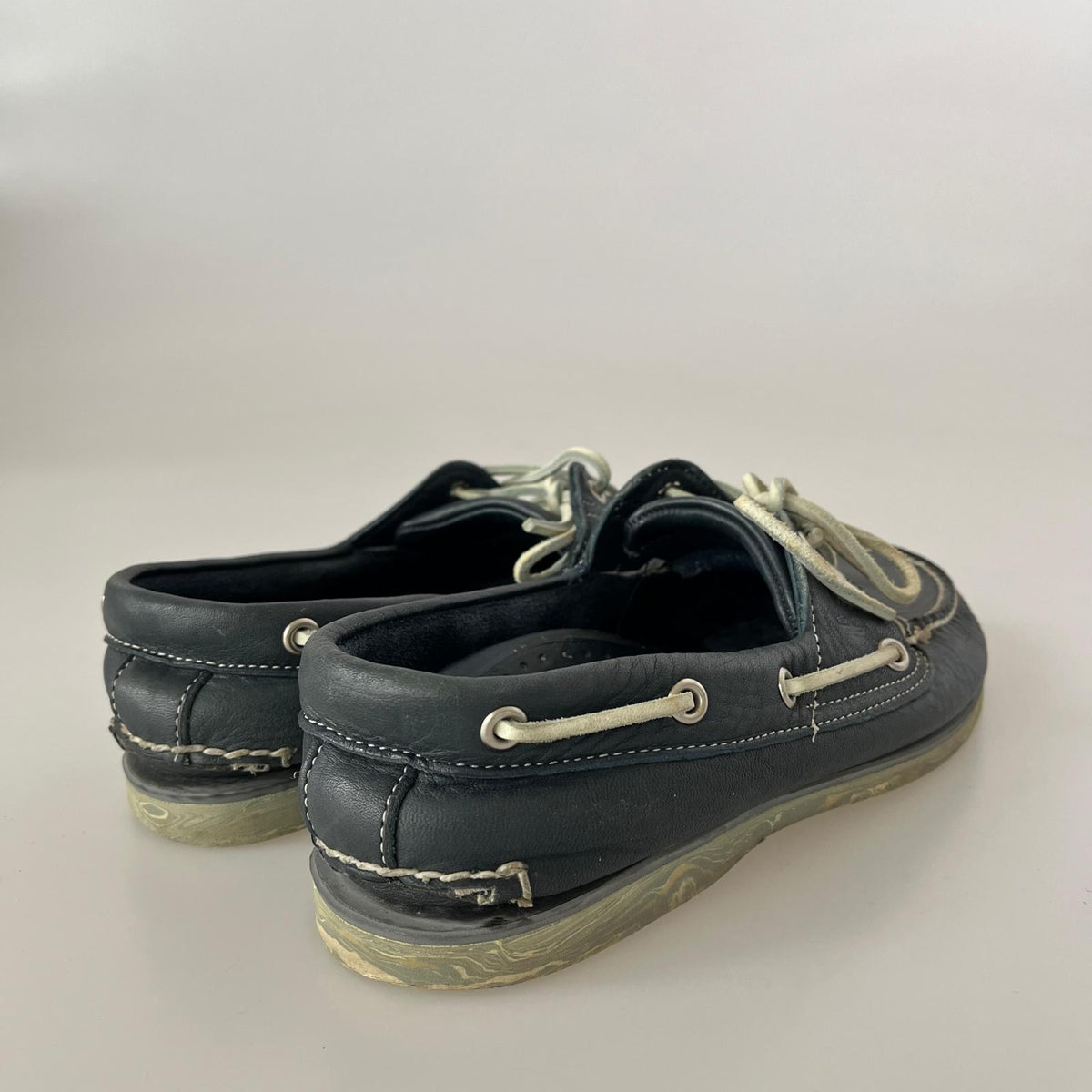 シューズ Timberland レザーデッキシューズ ネイビー