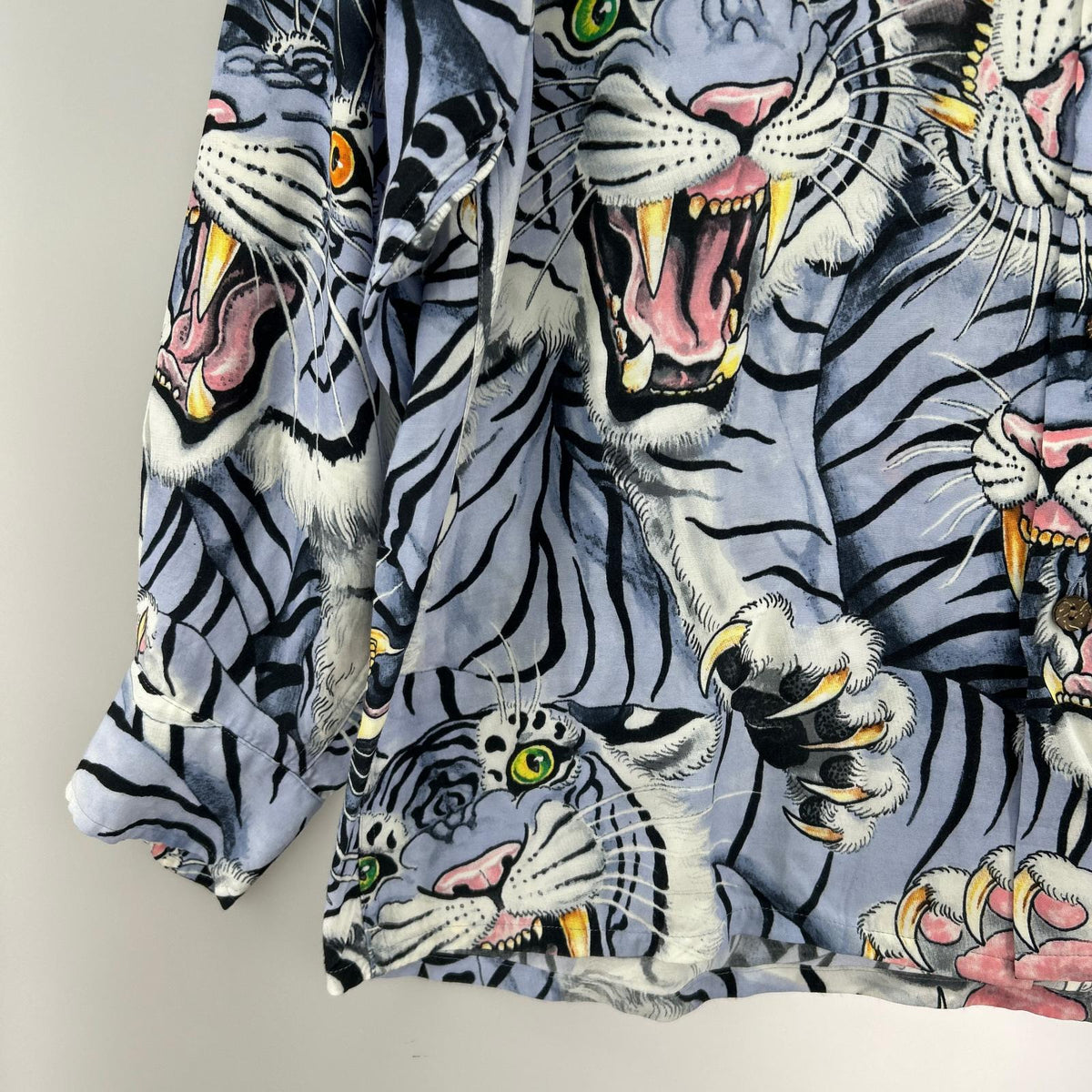 長袖シャツ TIM LEHI HAWAIIAN SHIRT L/S/百虎/サイズM M ブルー