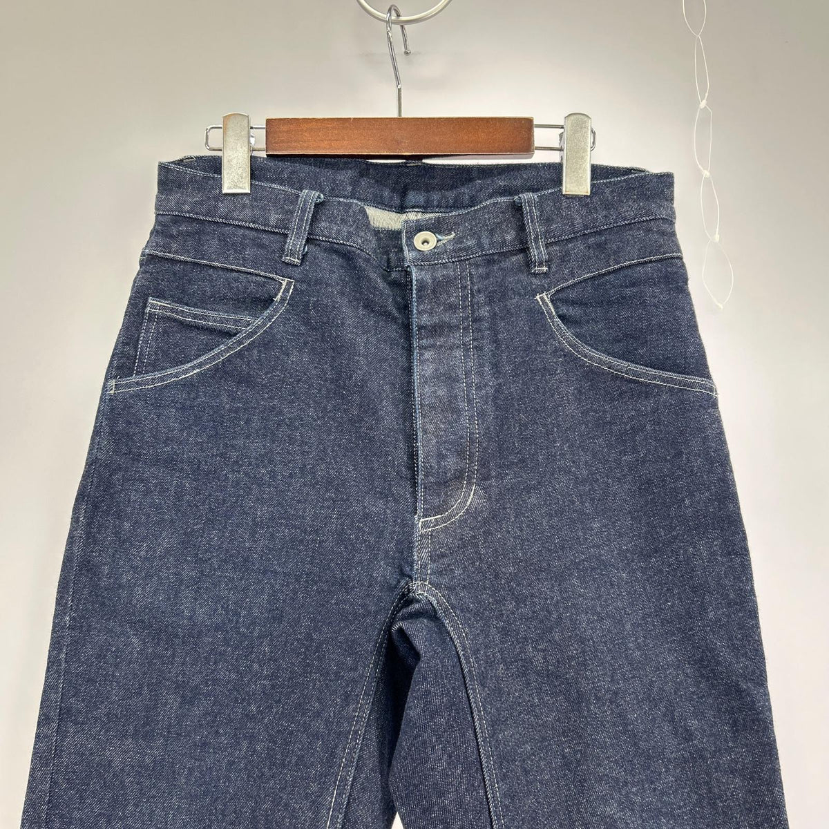 デニムパンツ ボタンフライ W31 ブルー