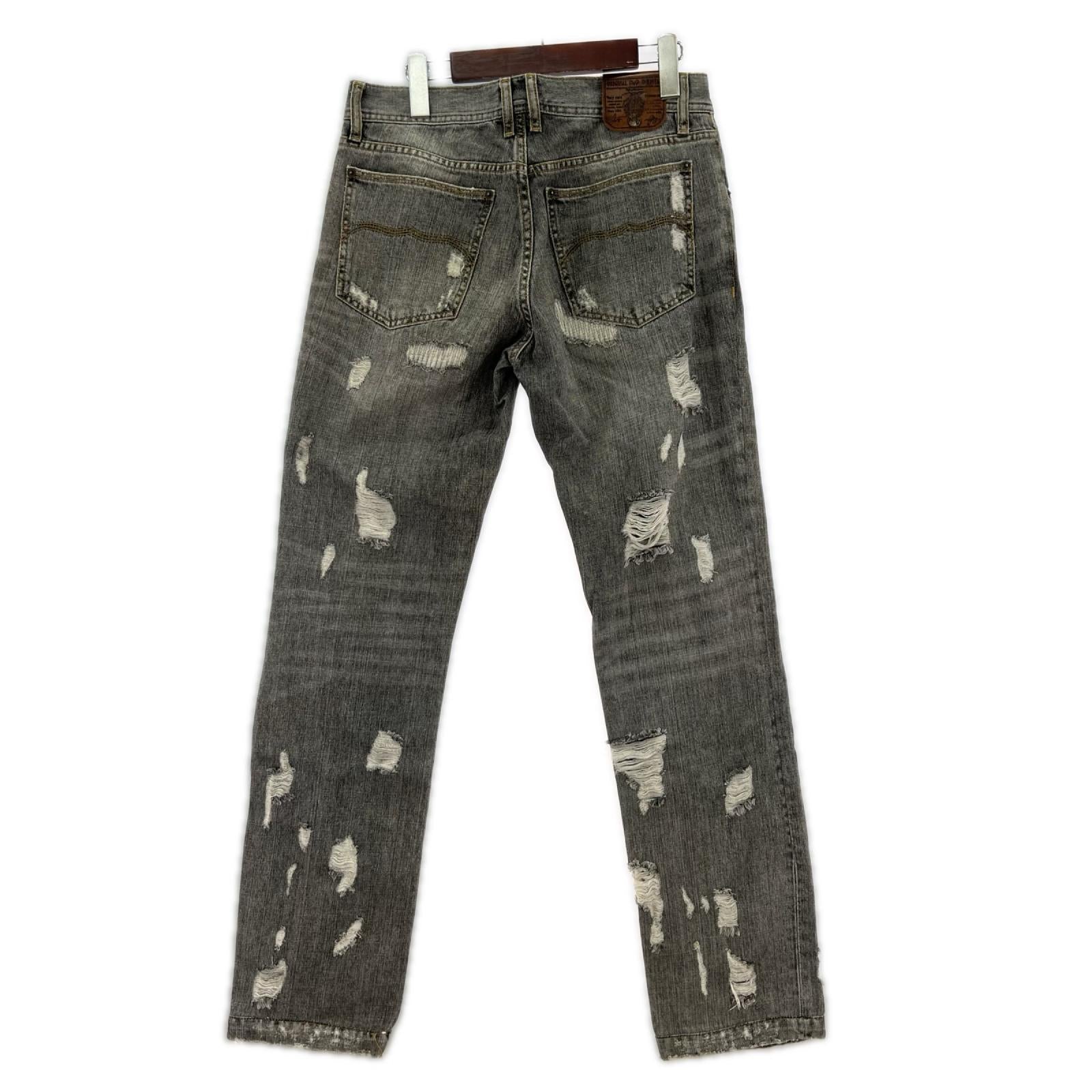 デニムパンツ DOLCE＆GABBANA リペア加工 ブラックデニムパンツ 31 ブラック 31 ブラック