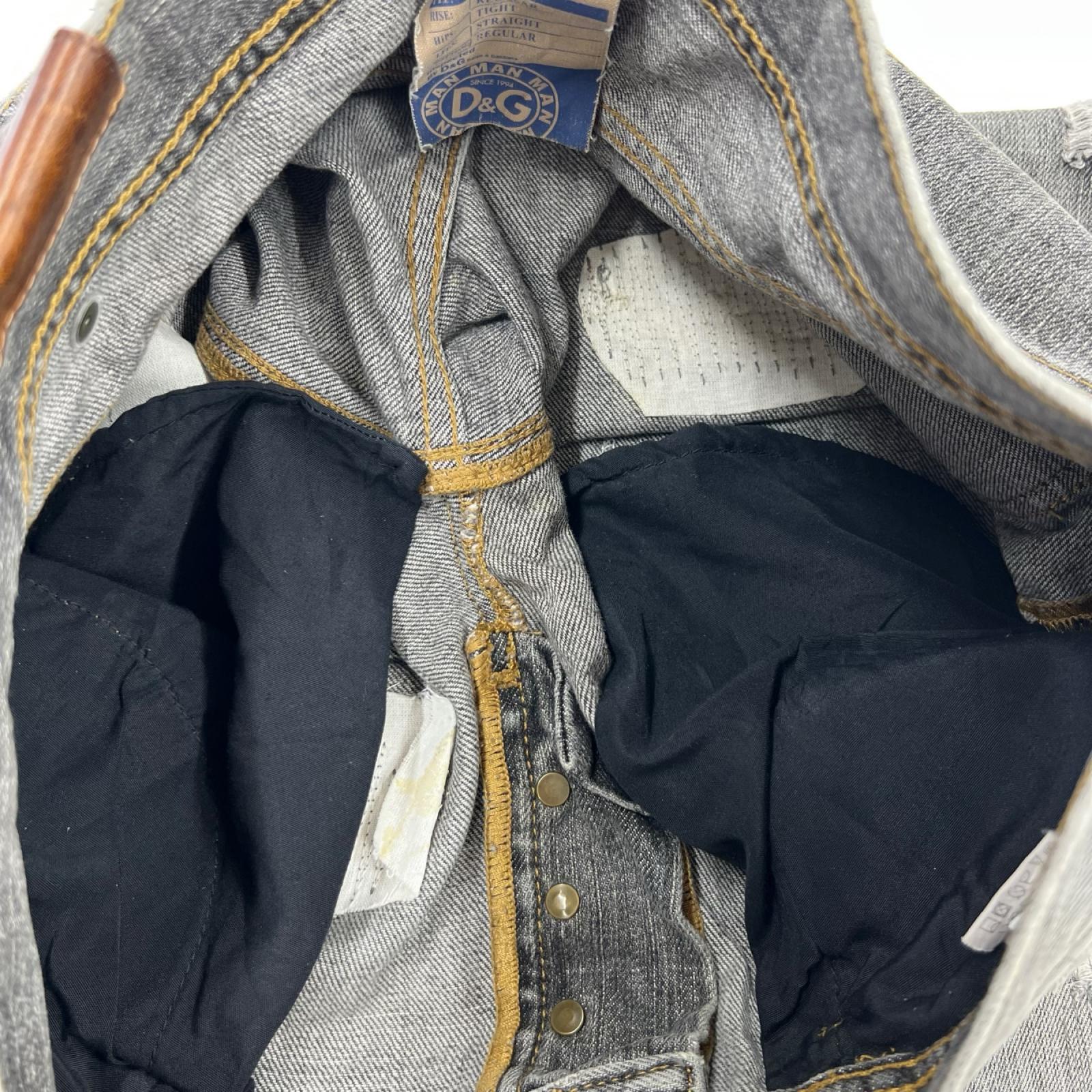 デニムパンツ DOLCE＆GABBANA リペア加工 ブラックデニムパンツ 31 ブラック 31 ブラック
