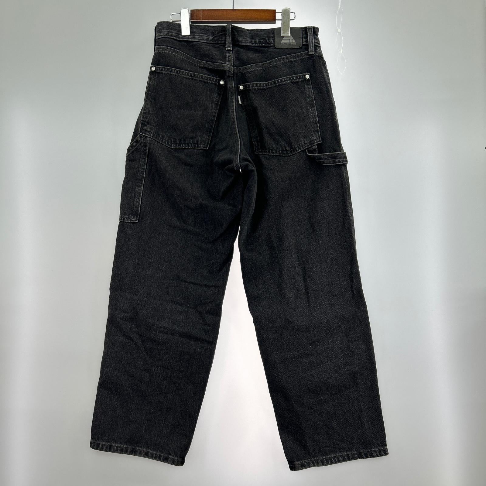 デニムパンツ SILVERTAB BAGGY ペインターデニムパンツ 黒 (30×30) 30 ブラック