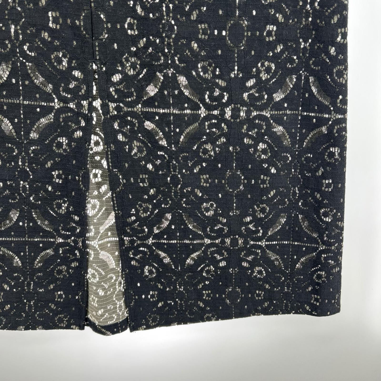 ロングスカート MODUALL LACE SKIRT/黒 M ブラック