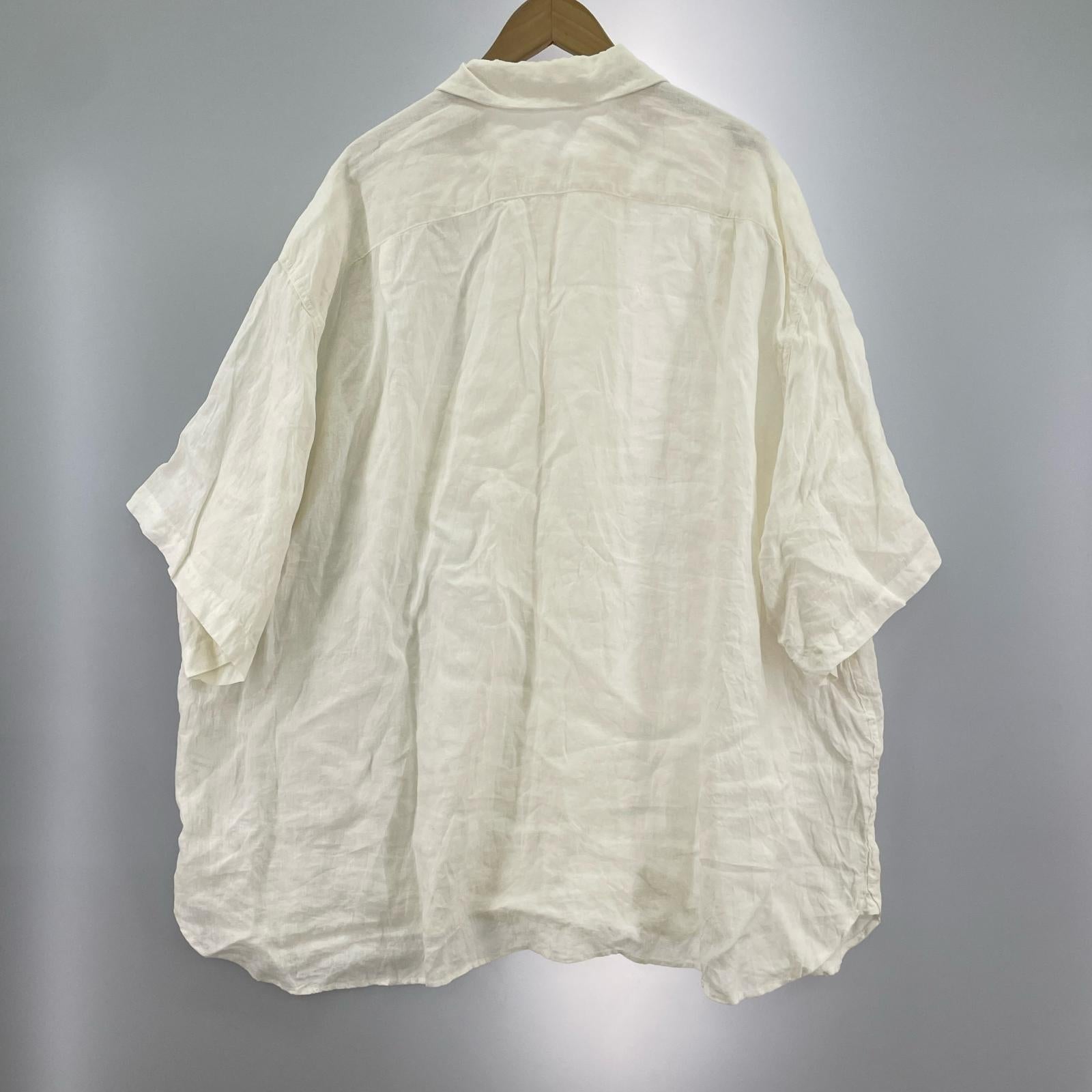 半袖シャツ Linen Open Collar Shirt (F) フリー ホワイト