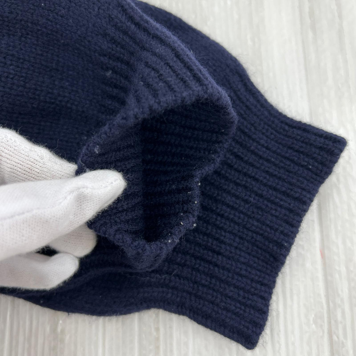 ニット LAMB WOOL ハーフジップ 紺 (LL) LL ネイビー