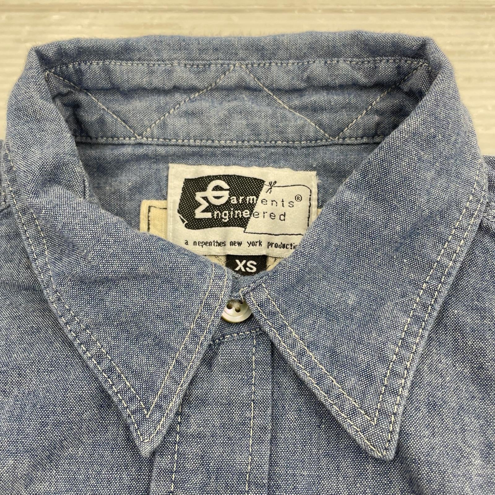 長袖シャツ シャンブレーシャツ　XS ブルー