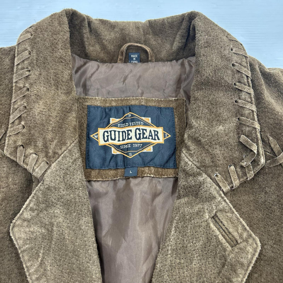 レザージャケット GUIDE GEAR ﾌﾘﾝｼﾞﾚｻﾞｰｼﾞｬｹｯﾄ ｽｴｰﾄﾞ L L ブラウン