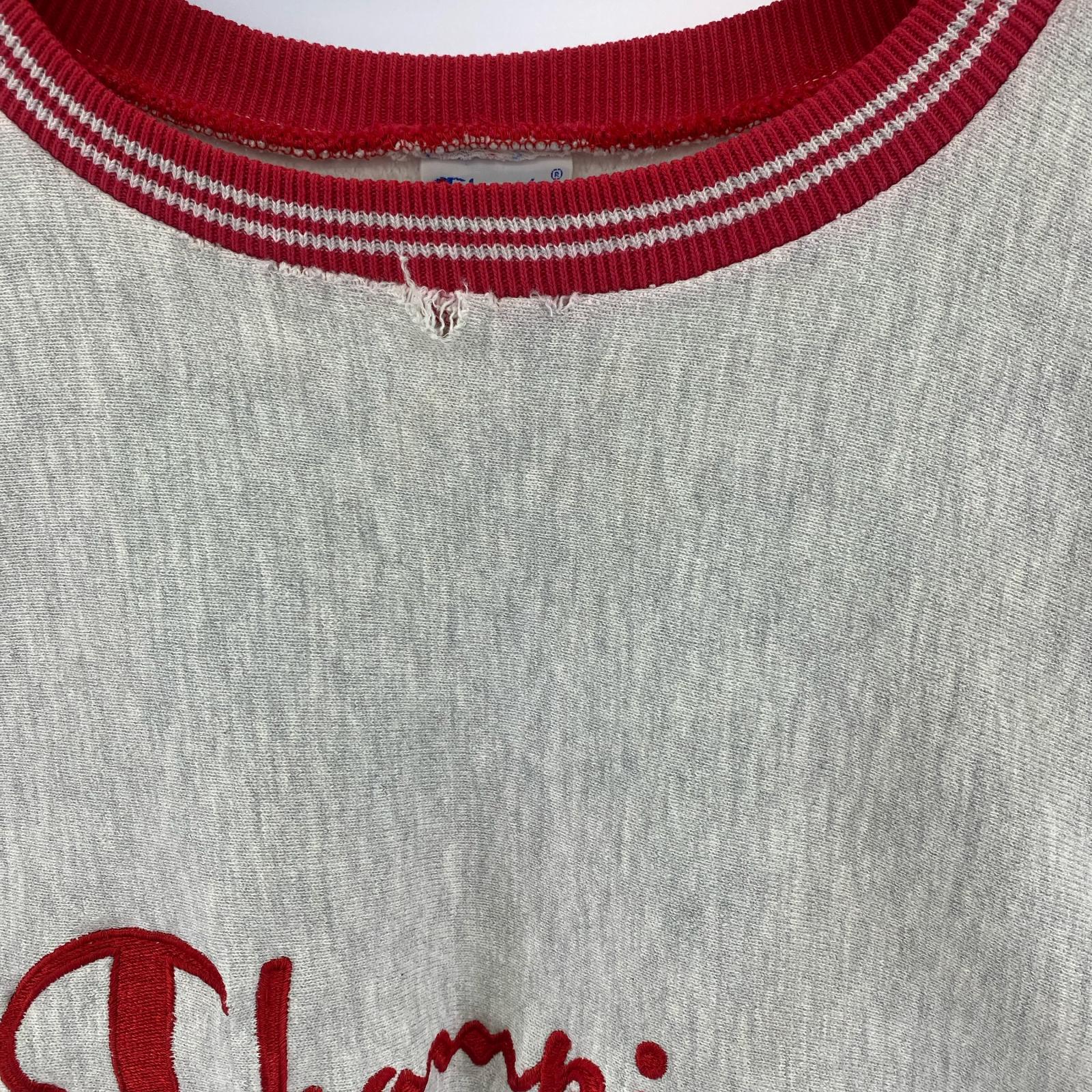 スウェット 90s REVERSE WEAVE リブスウェット L L グレー