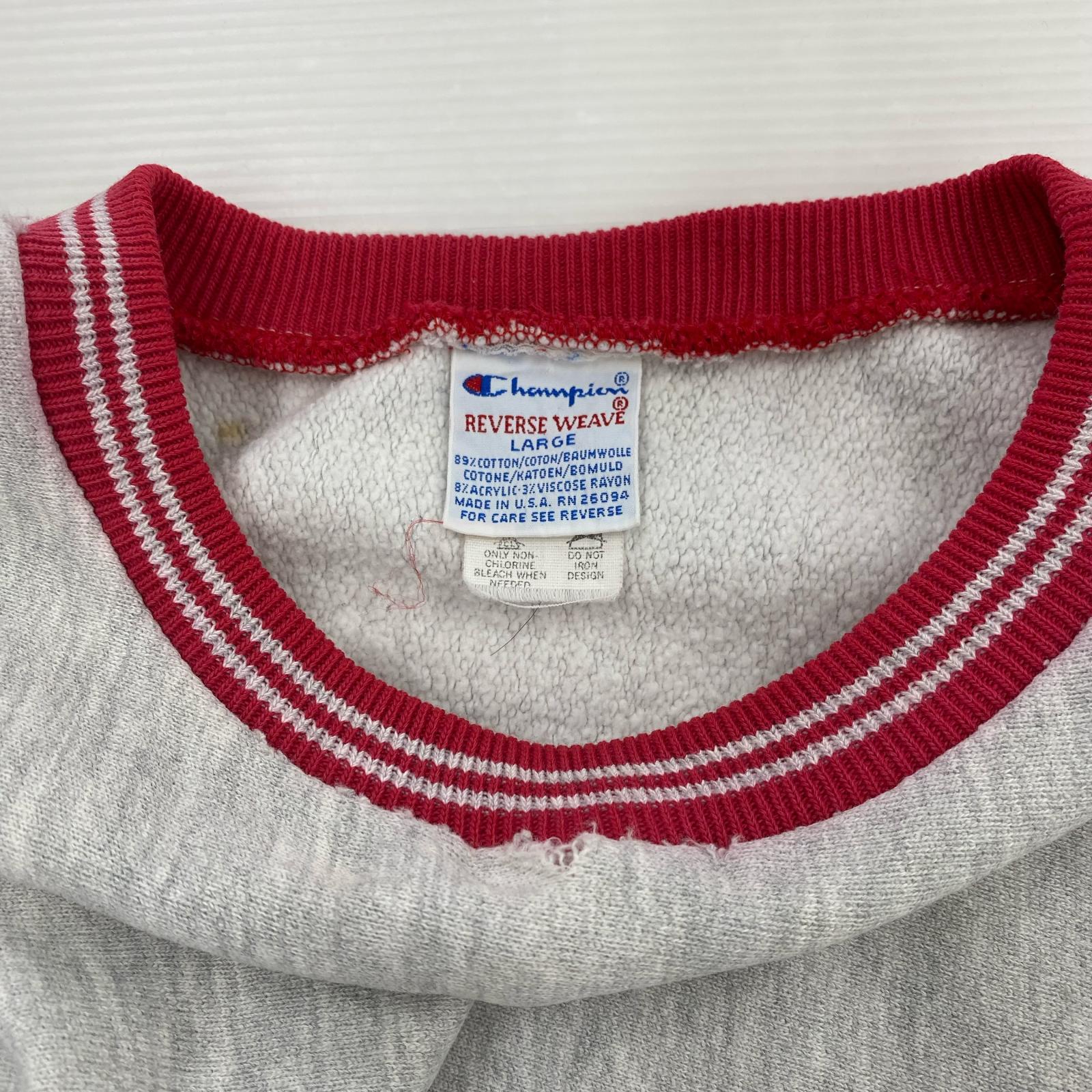スウェット 90s REVERSE WEAVE リブスウェット L L グレー