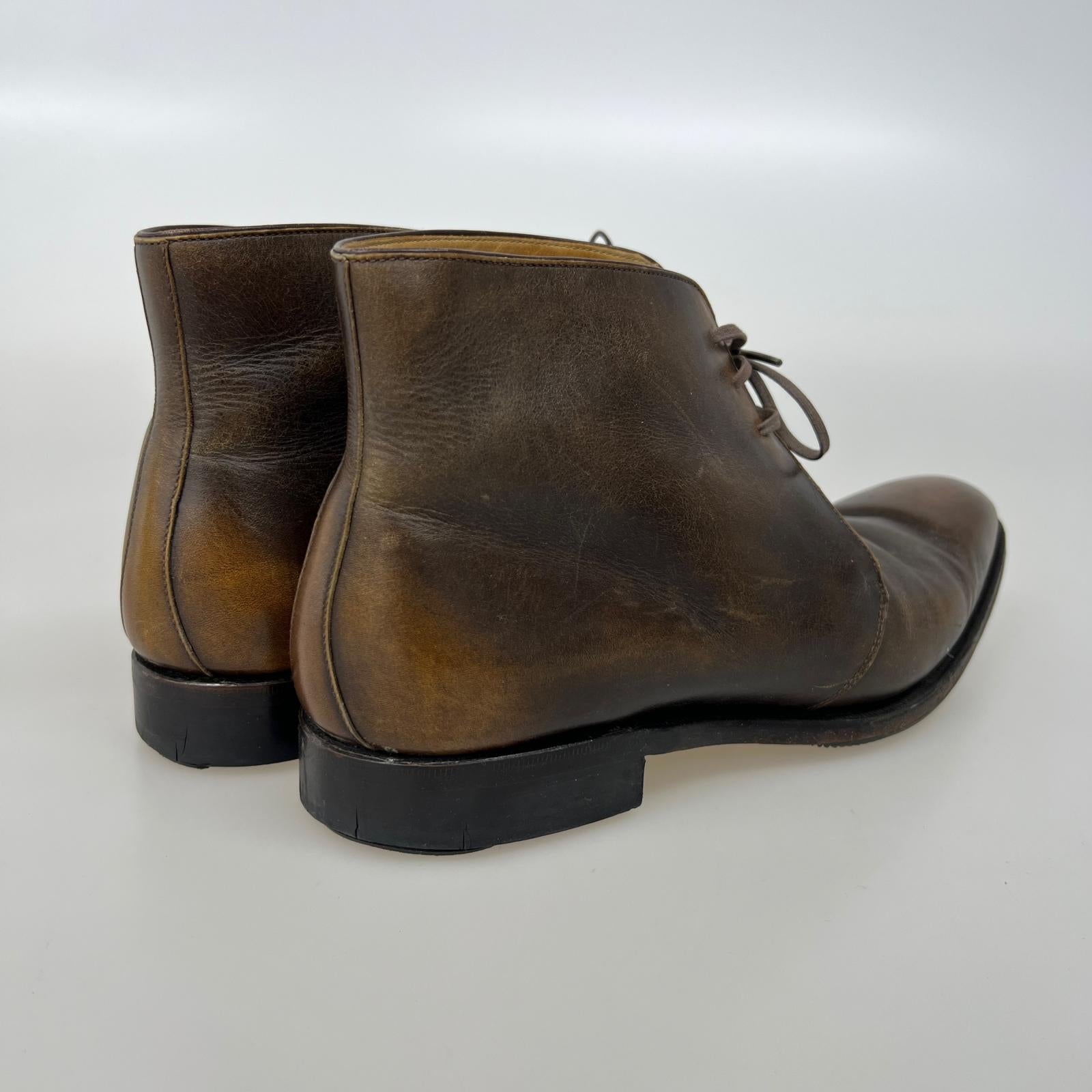 ブーツ johnston & murphy レザー チャッカ 8 ブラウン