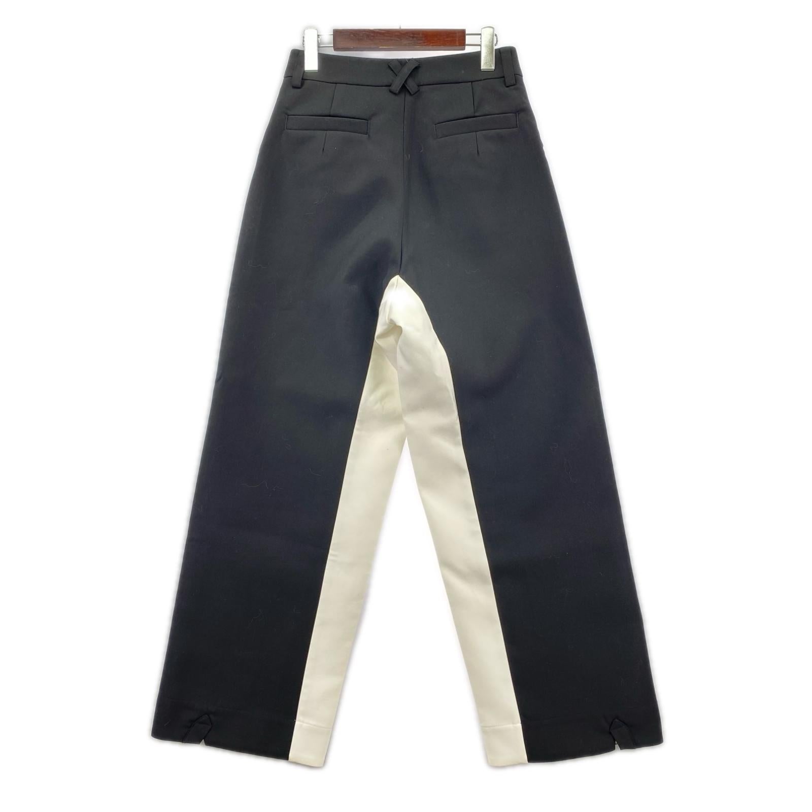パンツ Black & White Stitched Suit Pants L