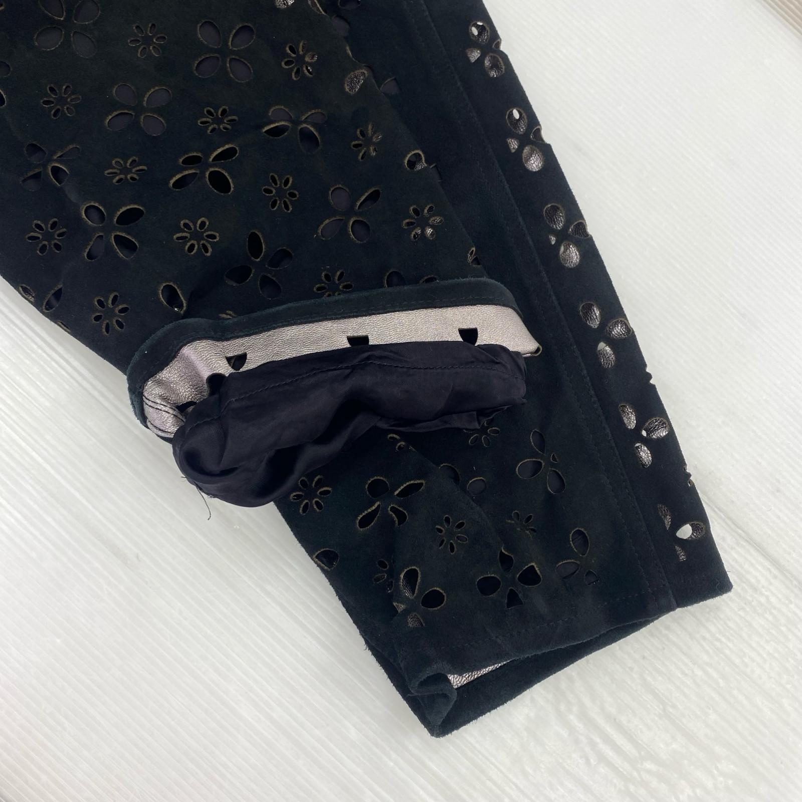 パンツ 22aw flower cut leather pants 46 46 ブラック