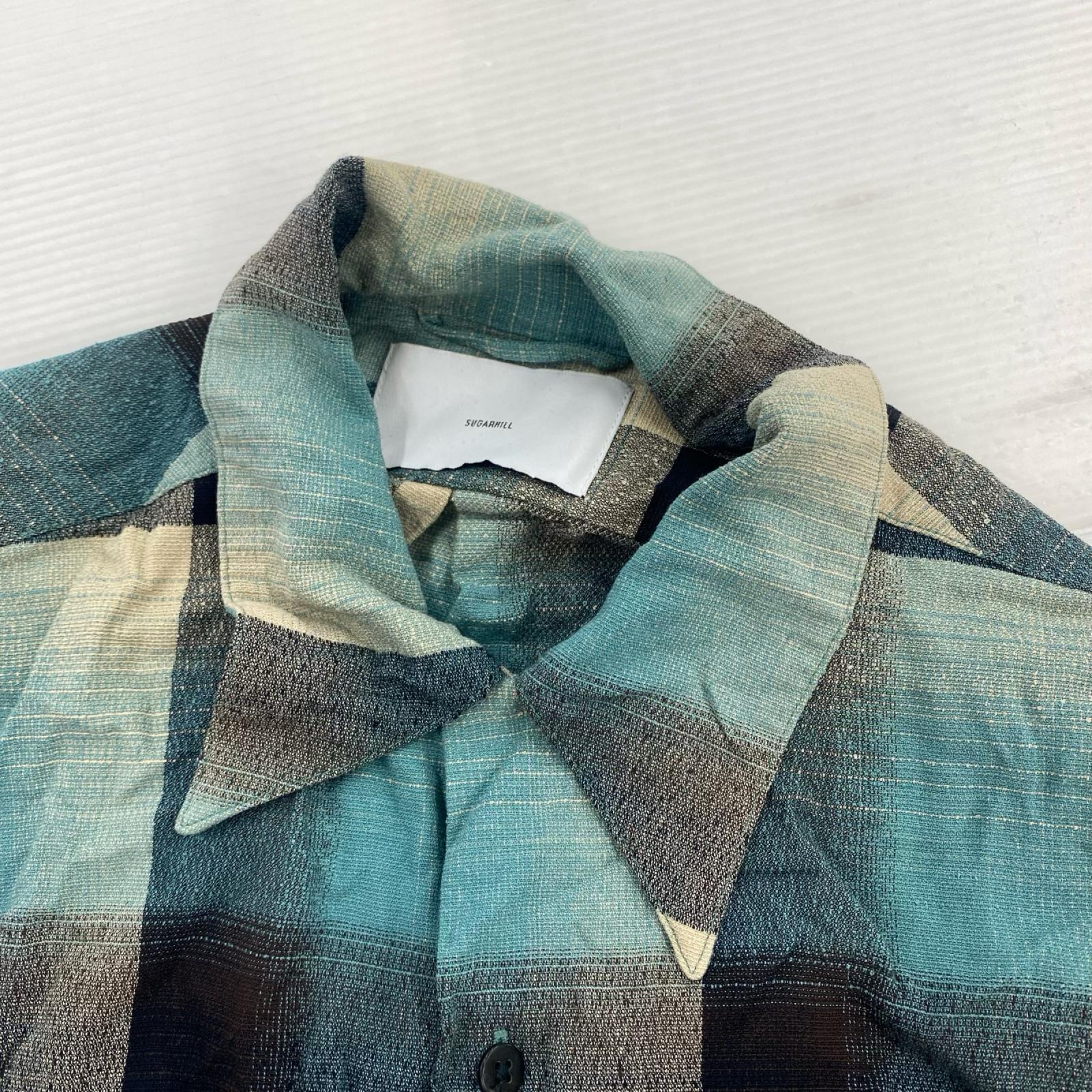 長袖シャツ RAYON OMBRE PLAID OPEN COLLAR BLOUSE 1 1