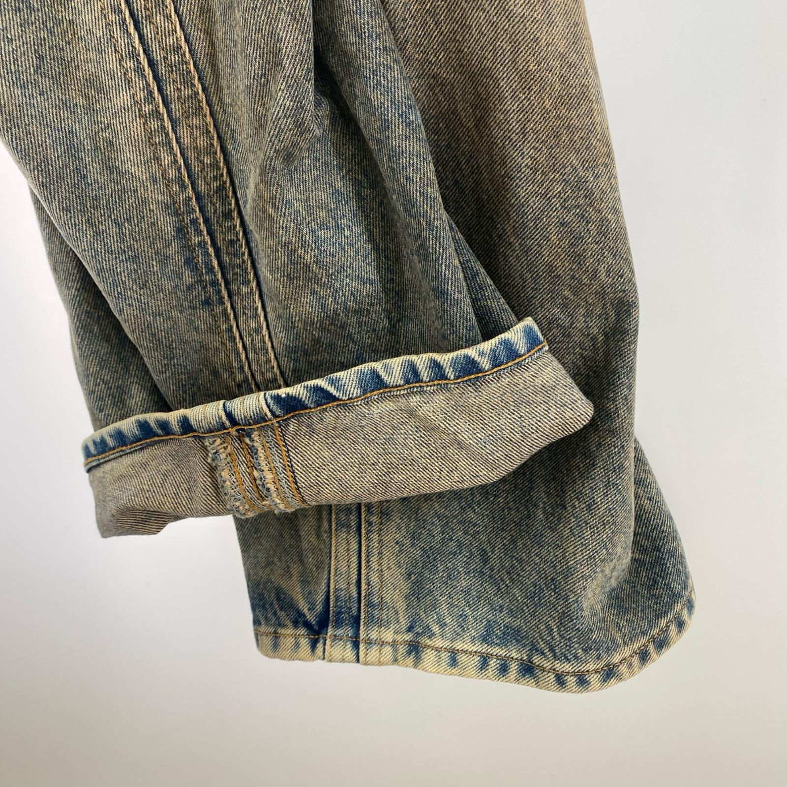 デニムパンツ 3D TWISTED WIDE LEG JEANS MUD FADED 1 1 ブルー