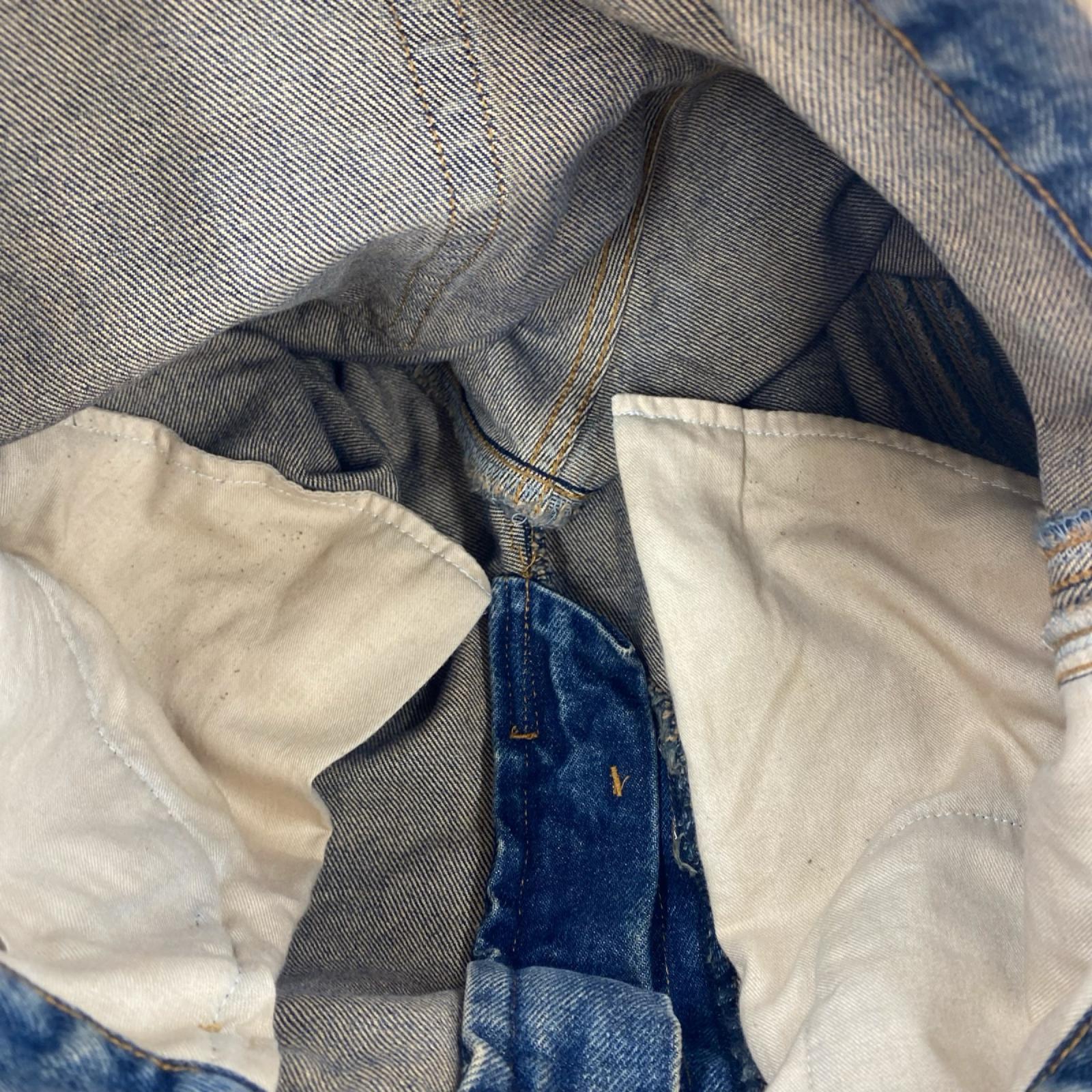 デニムパンツ 3D TWISTED WIDE LEG JEANS MUD FADED 1 1 ブルー