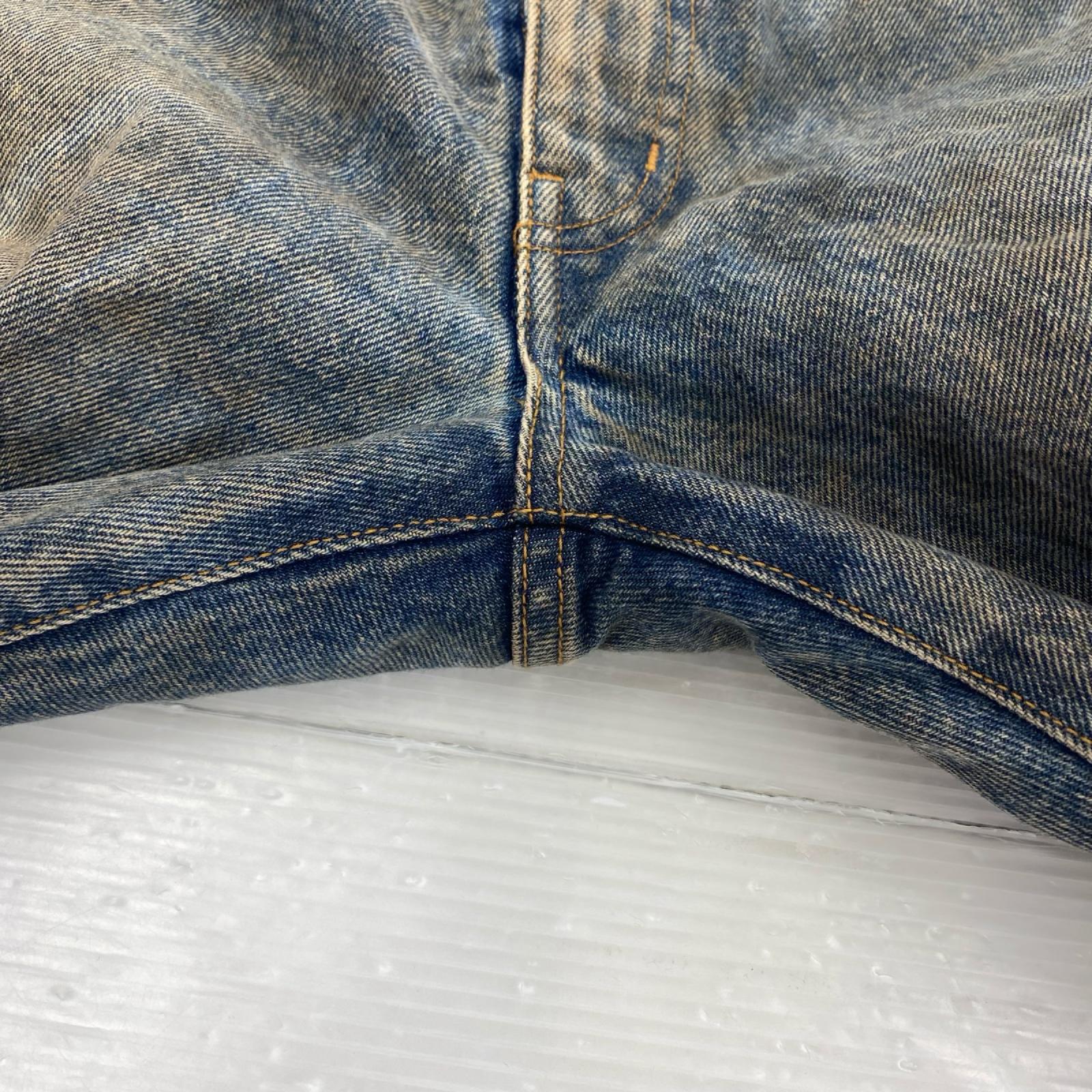 デニムパンツ 3D TWISTED WIDE LEG JEANS MUD FADED 1 1 ブルー
