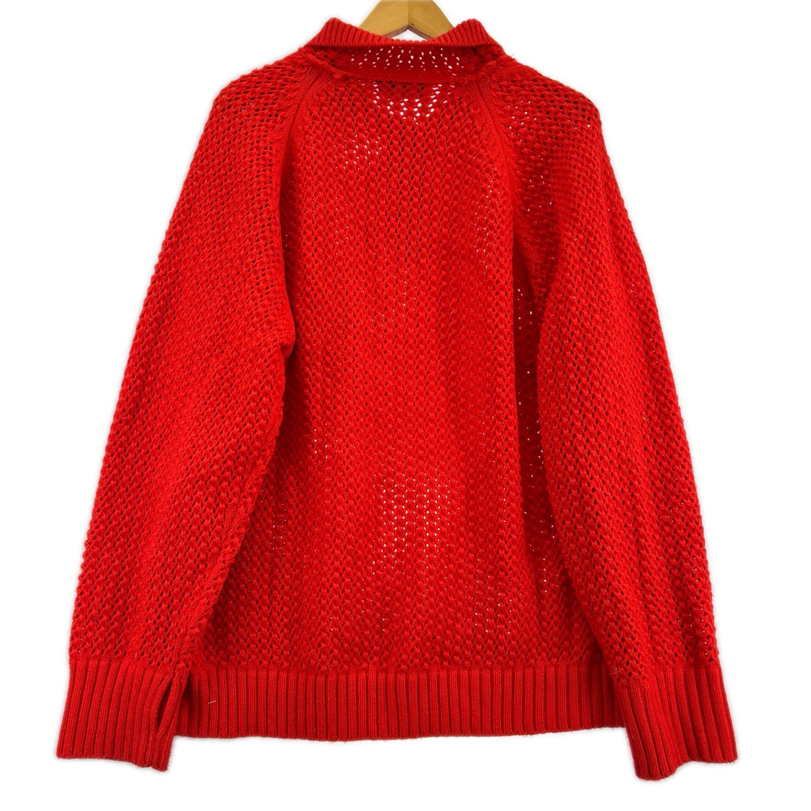 ニット FAF Openwork Knit Polo Shirts 赤 2 2 レッド