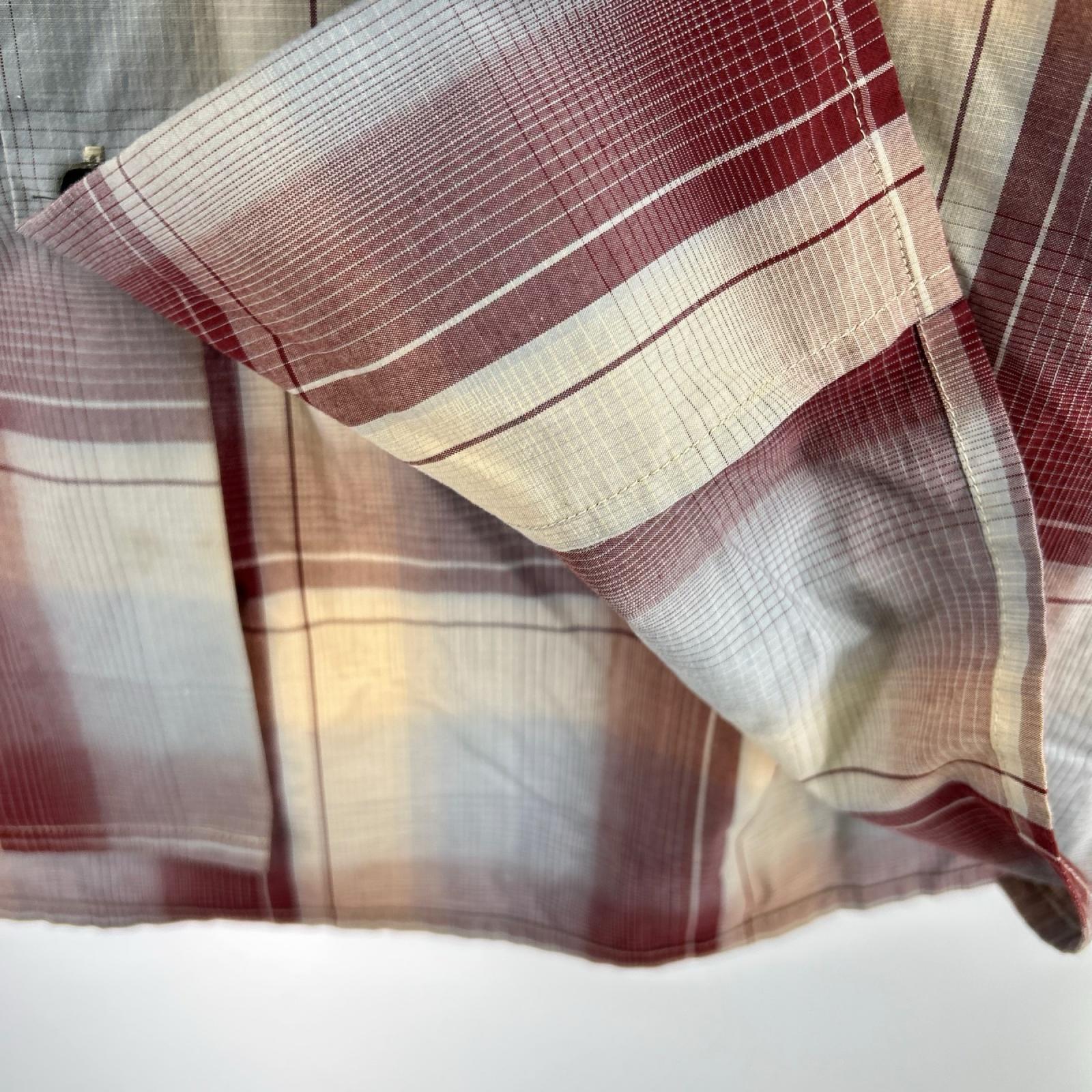 長袖シャツ OMBRE PLAID OPEN COLLAR BLOUSE 2 2 レッド