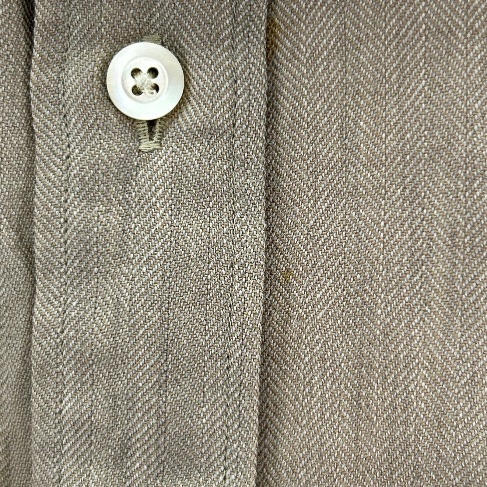 長袖シャツ 羊毛 L ブラウン