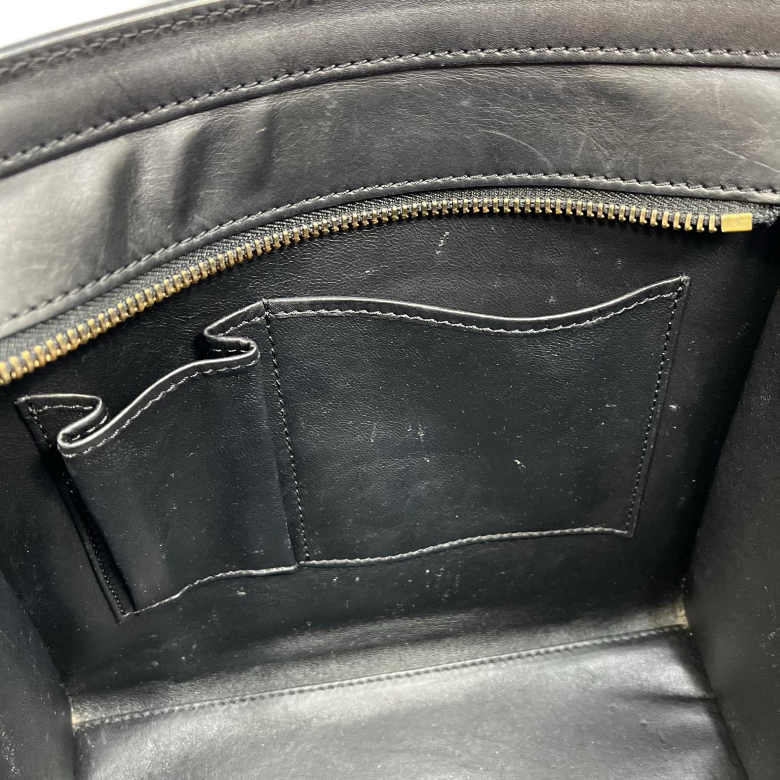 CELINE/ラゲージ ミニショッパー/ブラック×ベージュ