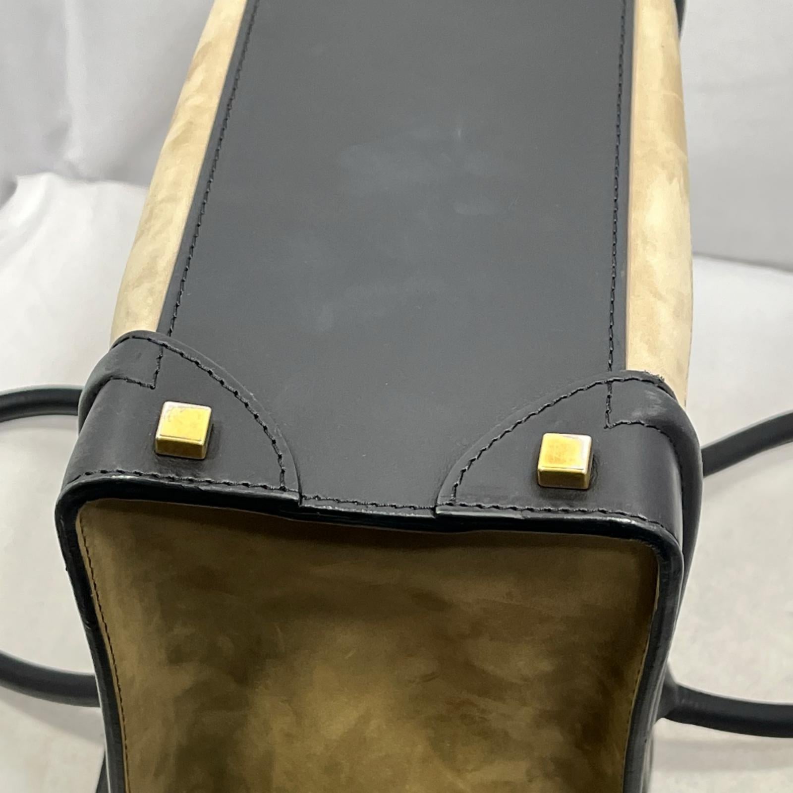 CELINE/ラゲージ ミニショッパー/ブラック×ベージュ