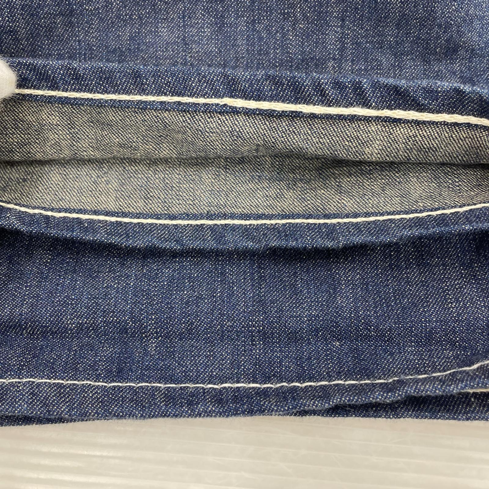 デニムパンツ 10.5oz ダブルニー シンチバック W34 32 ネイビー