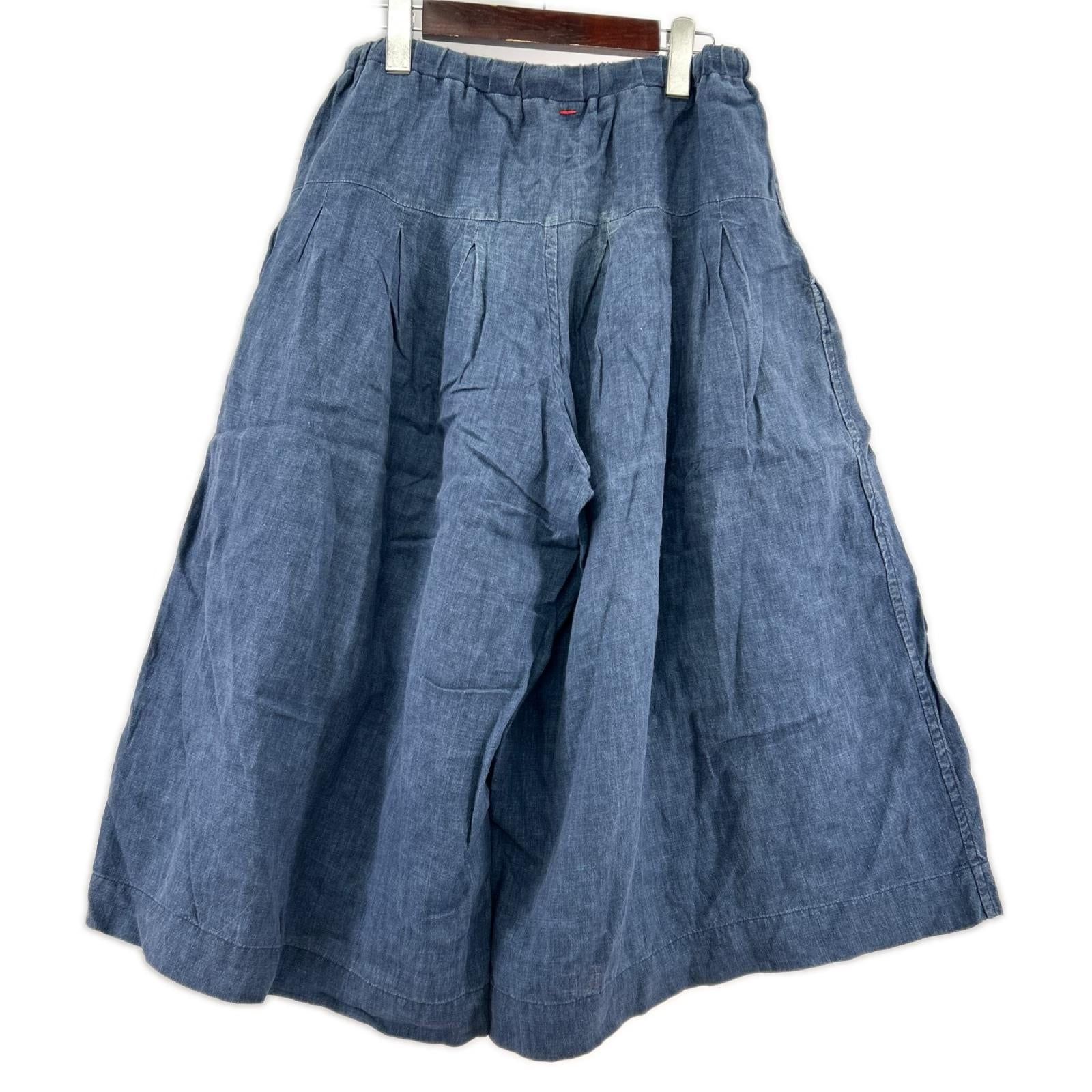 ショートパンツ CASEY-CASEY インディゴリネン ワイドイージーショーツ インディゴ M