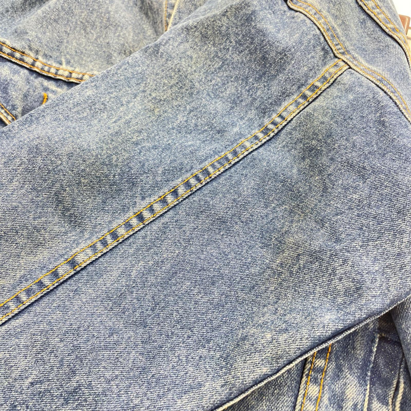 デニムジャケット Santafe刺繍 ﾄﾗｯｶｰｼﾞｬｹｯﾄ ｻｯｸｽ L