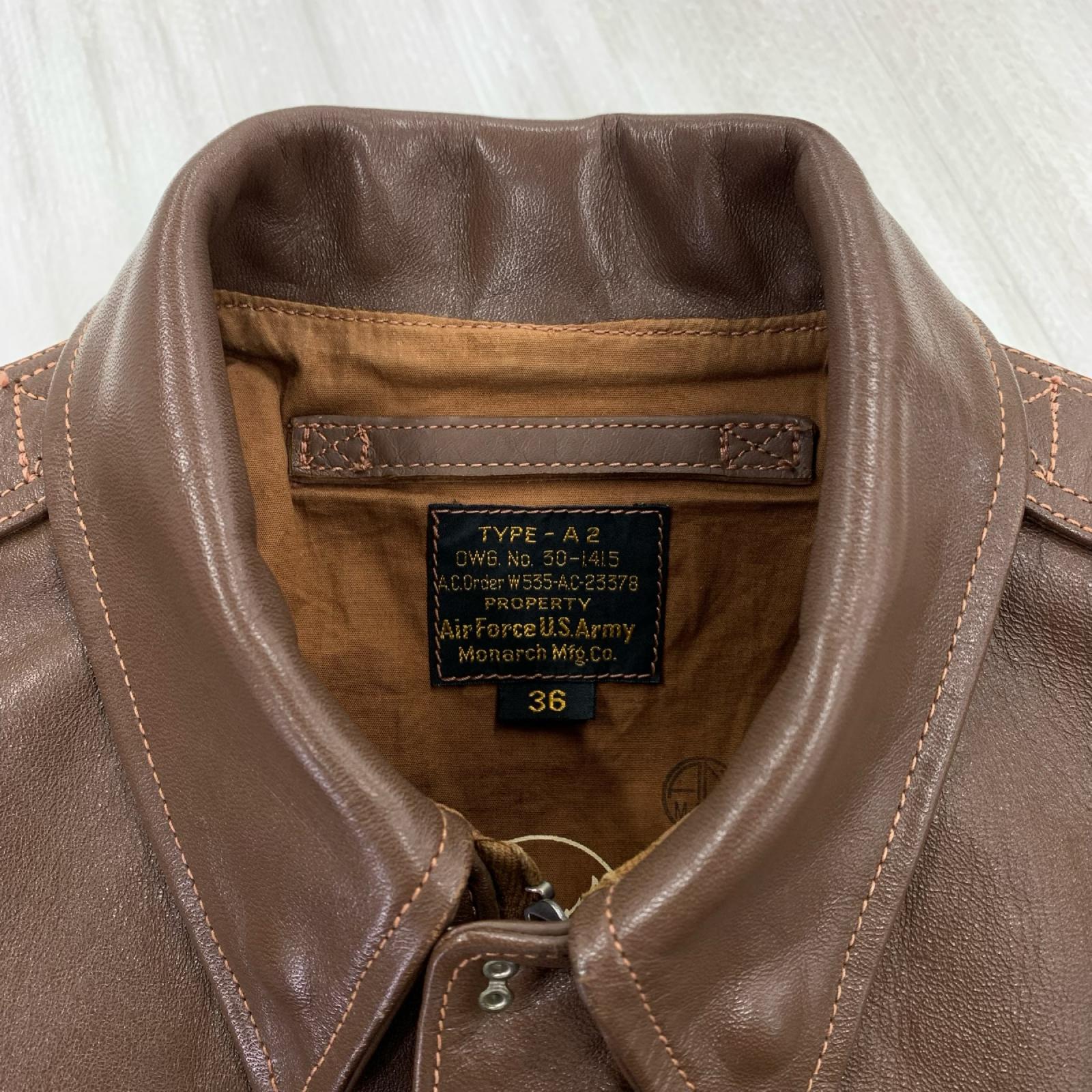 ジャケット 実名復刻 A-2 ﾚｻﾞｰｼﾞｬｹｯﾄ ﾌﾞﾗｳﾝ 36 36 ブラウン