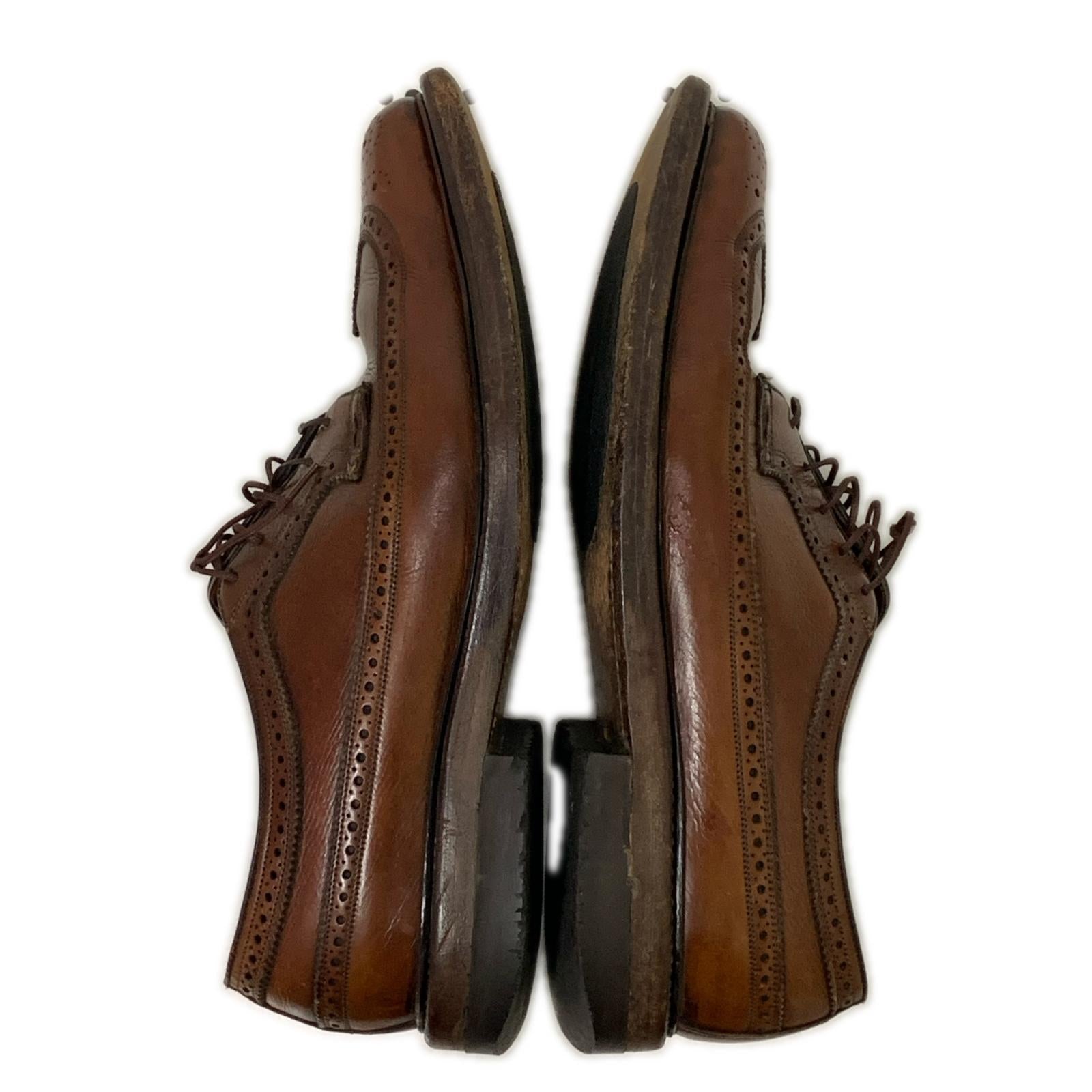 ローファー 70s Florsheim ウイングチップ シューズ size 10D 28cm (US10 UK9 1/2 EU46) ブラウン