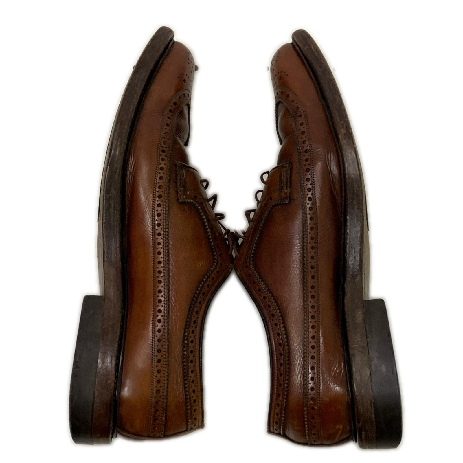 ローファー 70s Florsheim ウイングチップ シューズ size 10D 28cm (US10 UK9 1/2 EU46) ブラウン