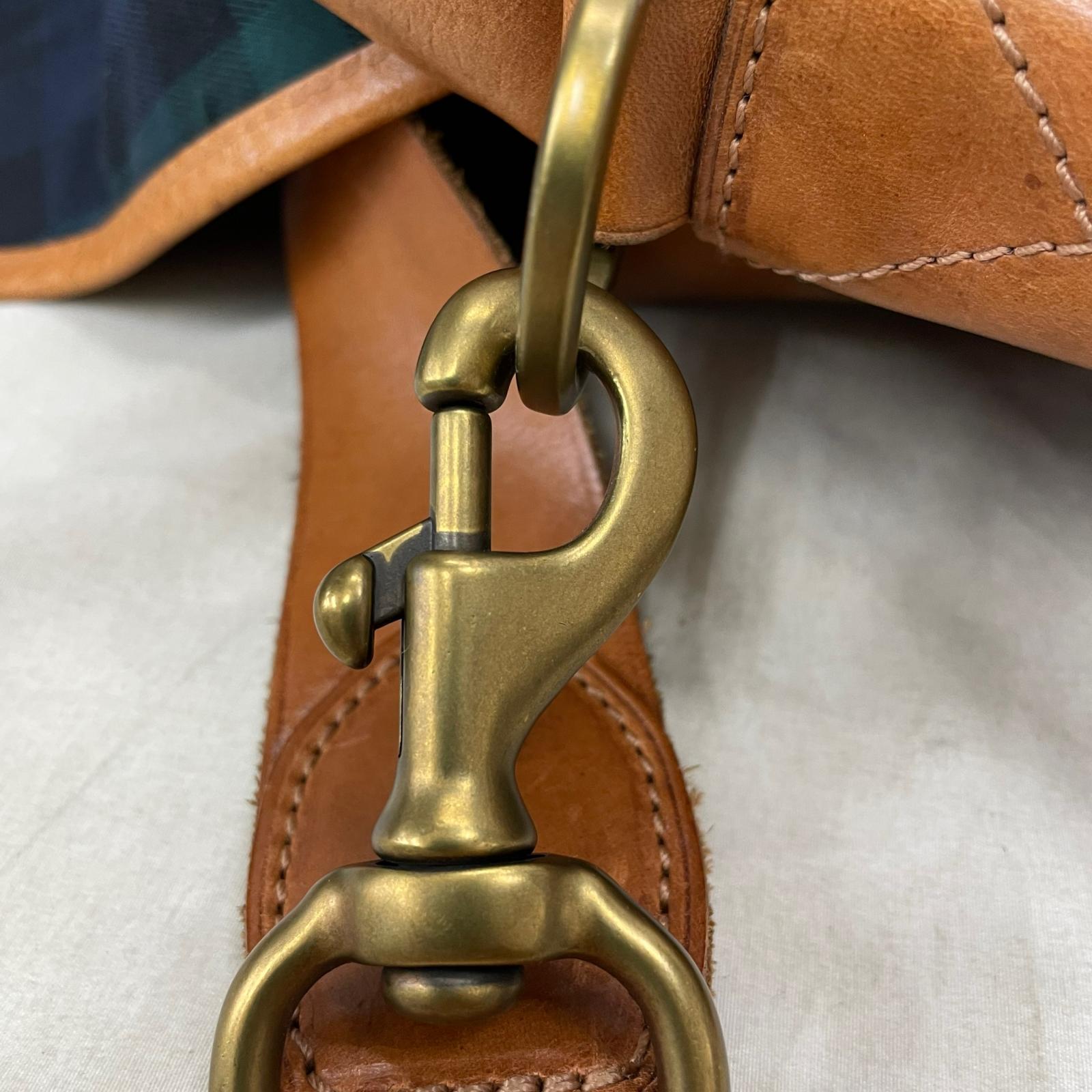 ショルダーバッグ POLO RALPH LAUREN レザーメッセンジャーバッグ 茶 ブラウン