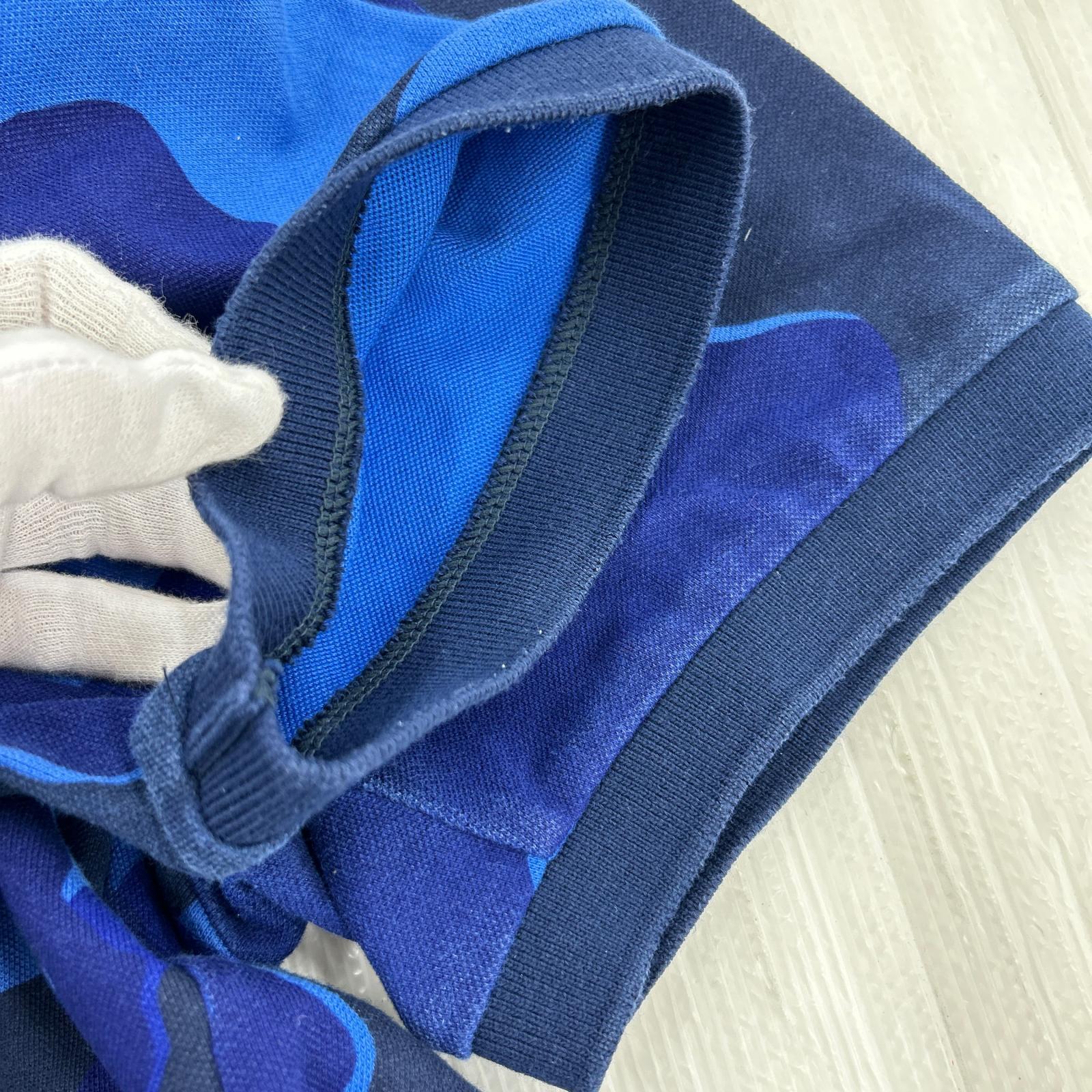 ポロシャツ NIKE カモ柄 S/Sポロ 青 XL