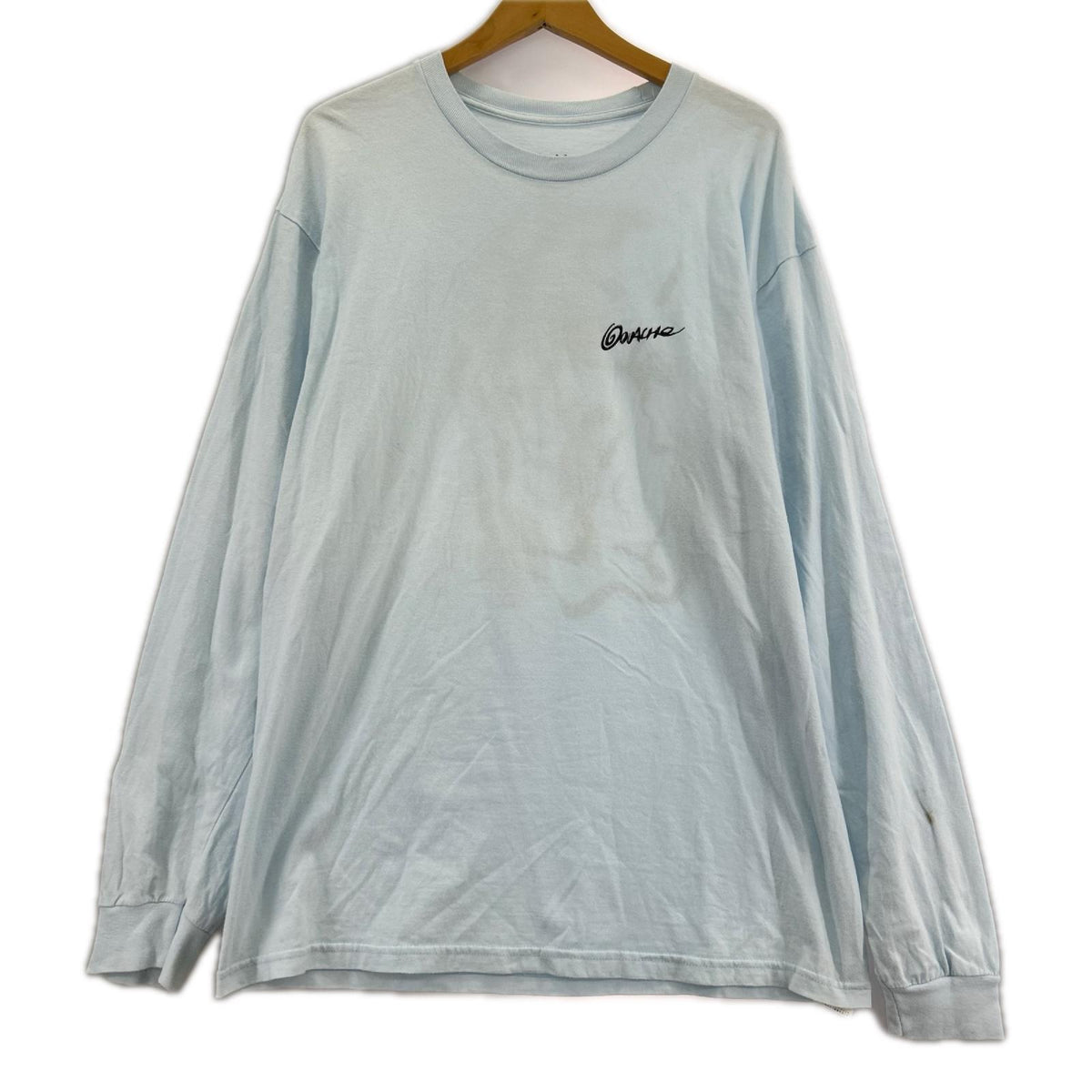 長袖Ｔシャツ GOUACHE ﾊﾞｯｸﾌﾟﾘﾝﾄ ﾗｲﾄﾌﾞﾙｰ L L