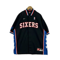 半袖シャツ NBA SIXERS 76ers フロントボタン ゲームシャツ　黒　M M ブラック