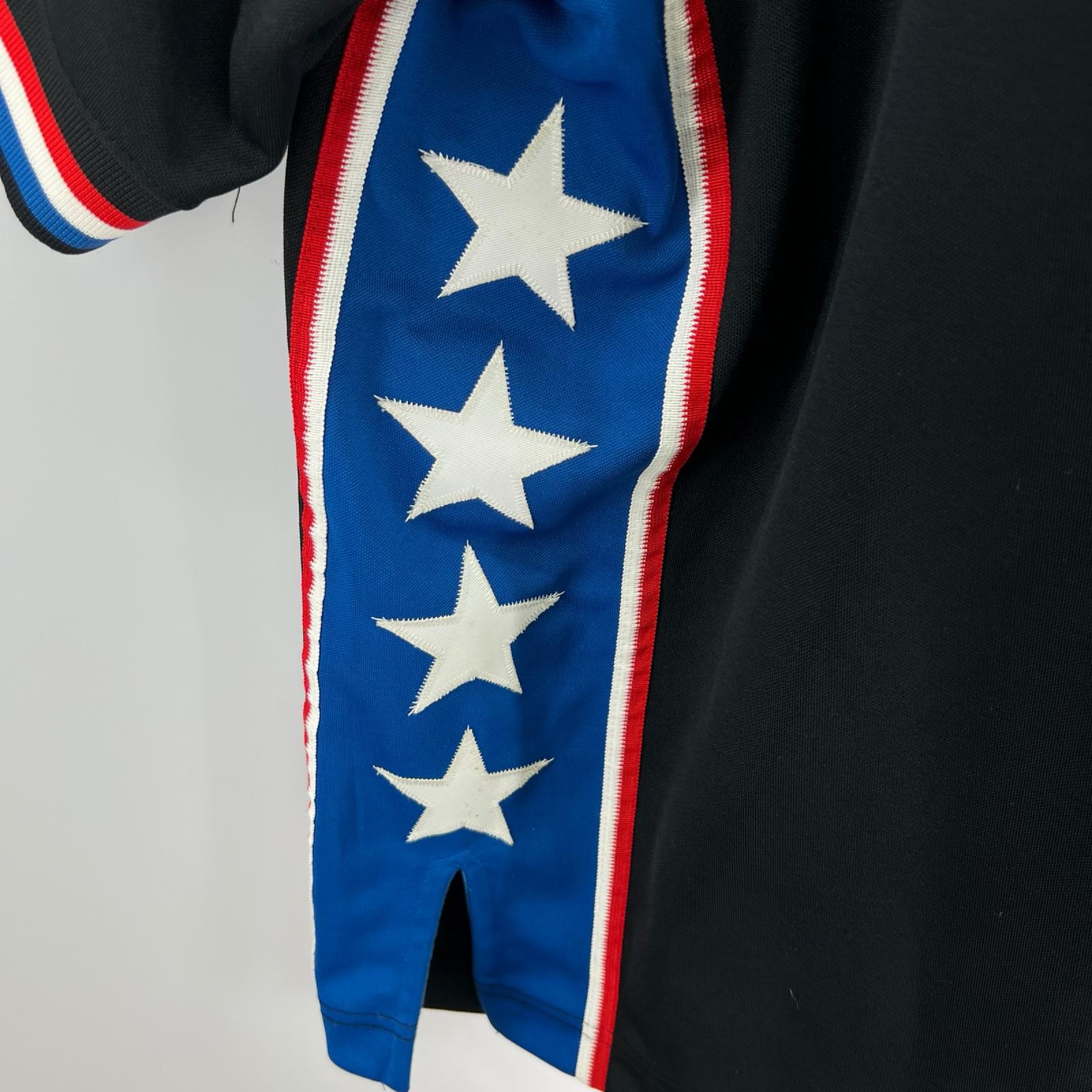 半袖シャツ NBA SIXERS 76ers フロントボタン ゲームシャツ　黒　M M ブラック