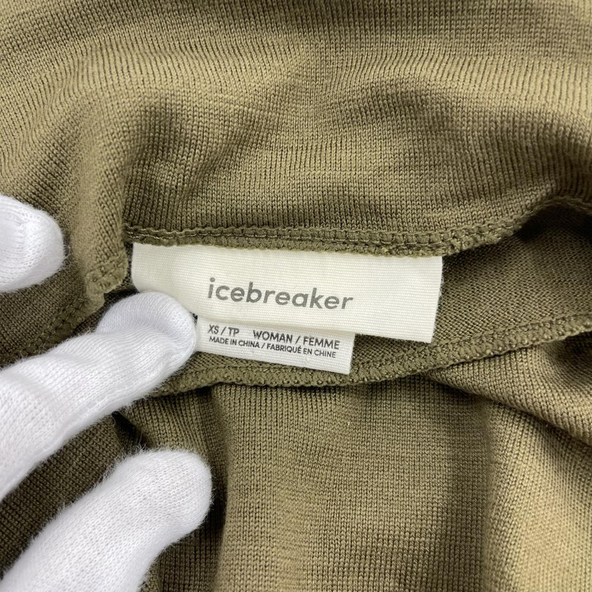 長袖Ｔシャツ ﾒﾘﾉｳｰﾙﾊｲﾈｯｸTEE (XS) カーキ