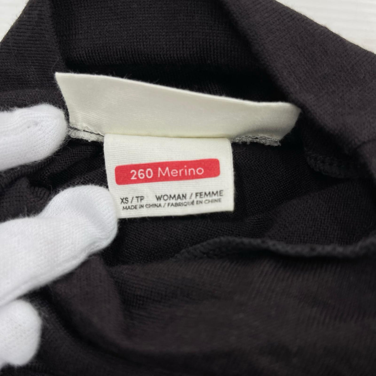 長袖Ｔシャツ ﾒﾘﾉｳｰﾙﾊｲﾈｯｸTEE (XS) ブラウン