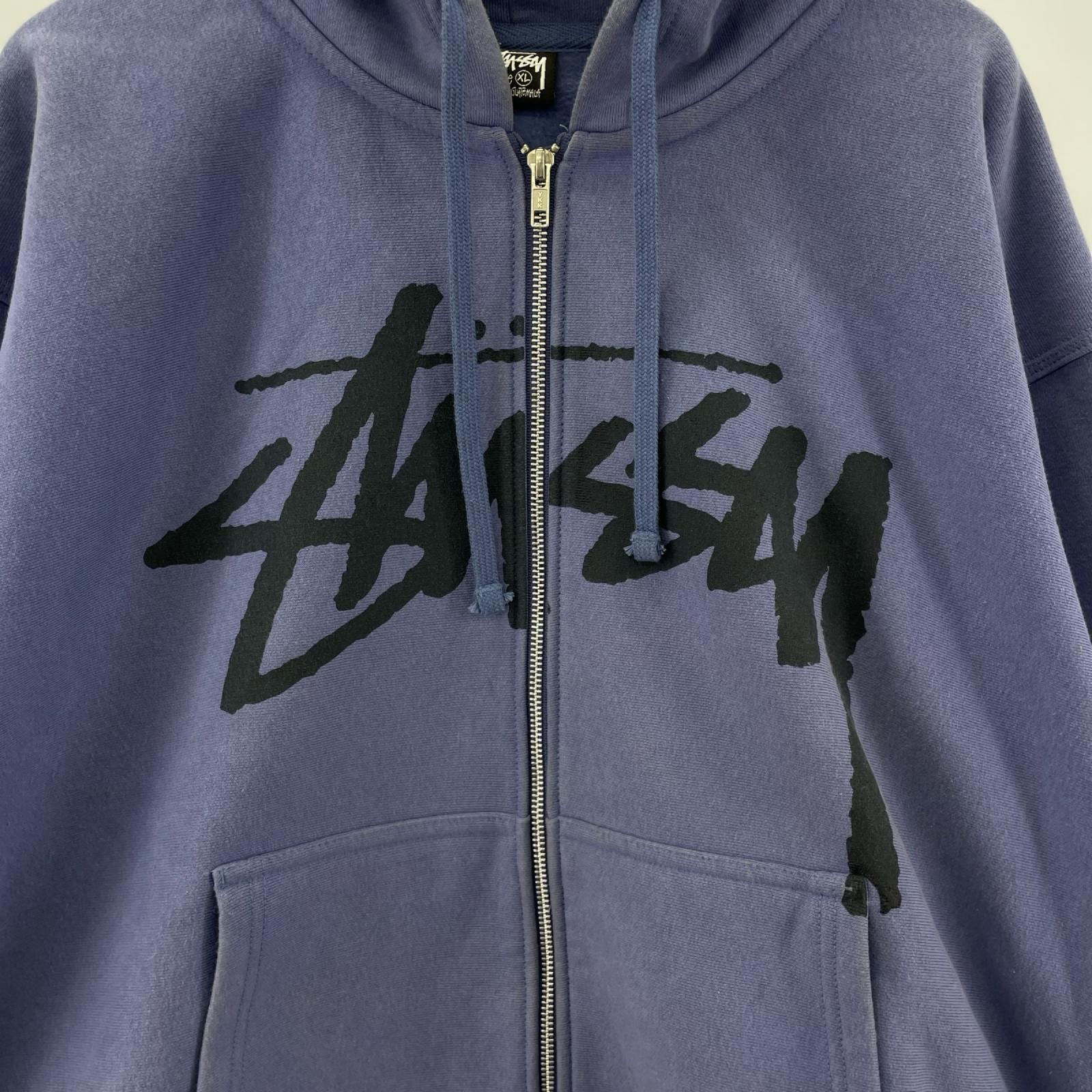 パーカー STUSSY Venus フロントロゴジップパーカー ブルー