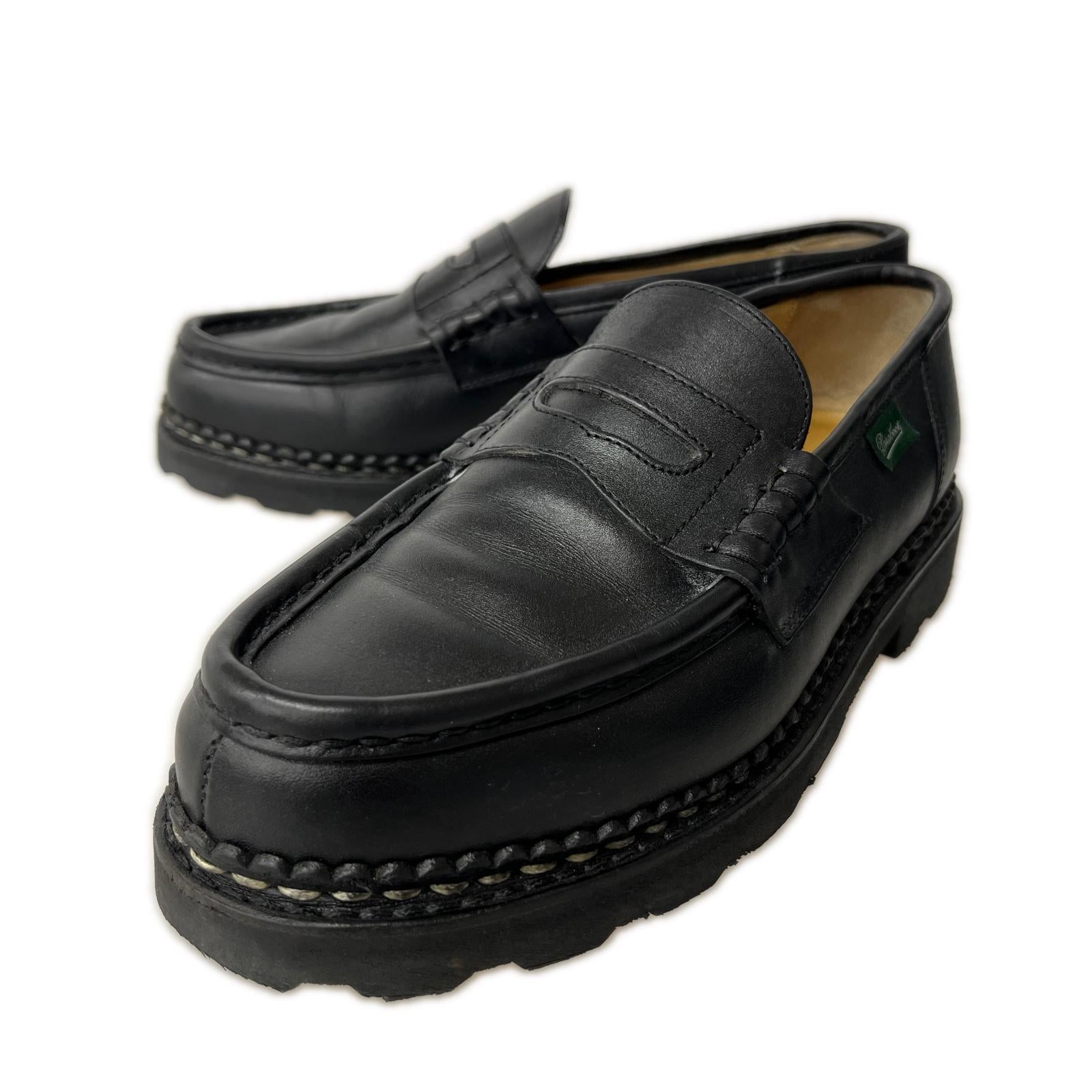 シューズ Paraboot REIMS/MARCHE ランス コインローファー 6.5 ブラック ブラック
