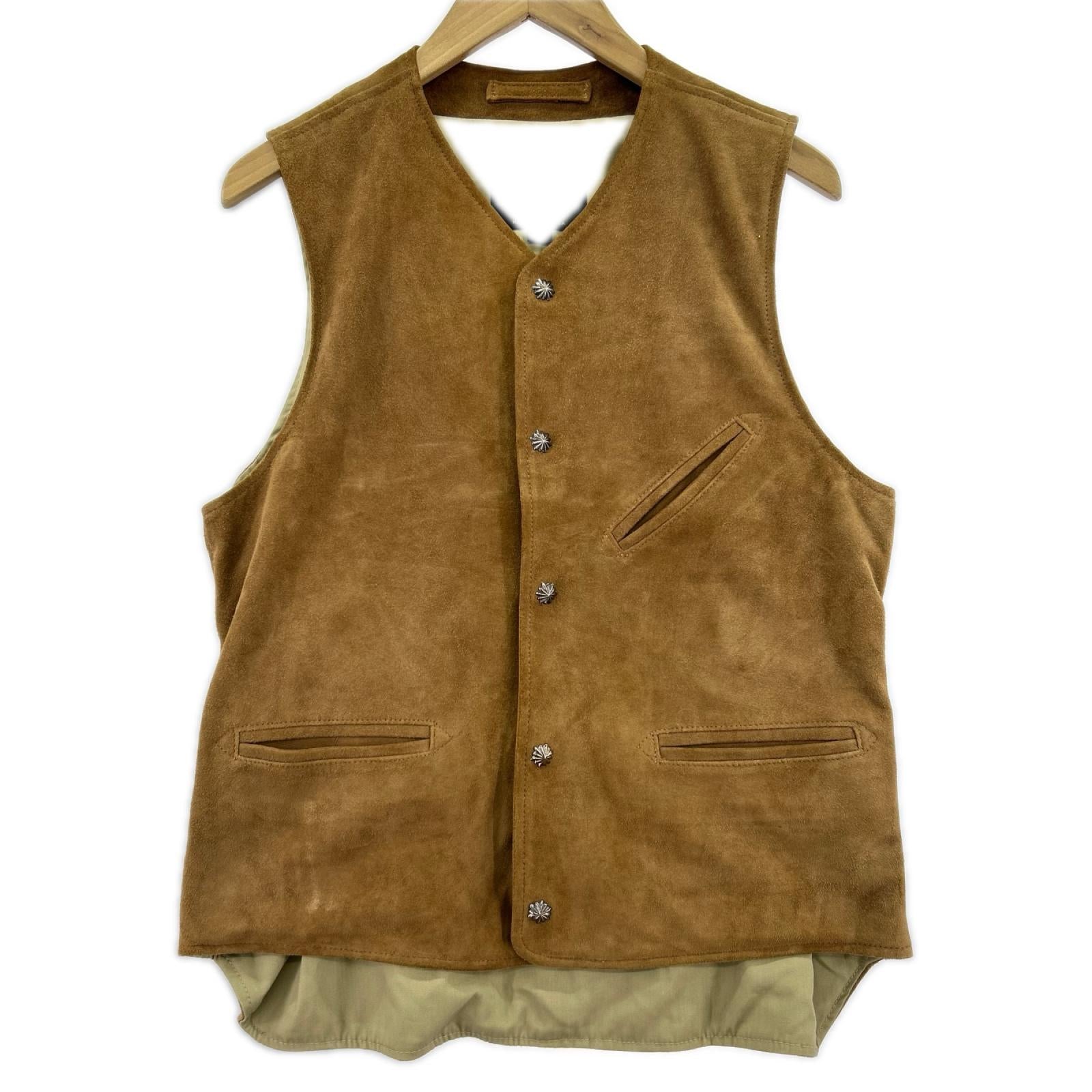 ジャケット Engineered Garments コンチョボタン ヌバックレザーベスト S ブラウン S ブラウン