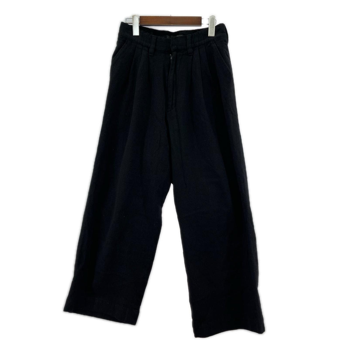 パンツ 3TUCK WIDE PANTS ｳｰﾙ ﾌﾞﾗｯｸ (2) 2 ブラック