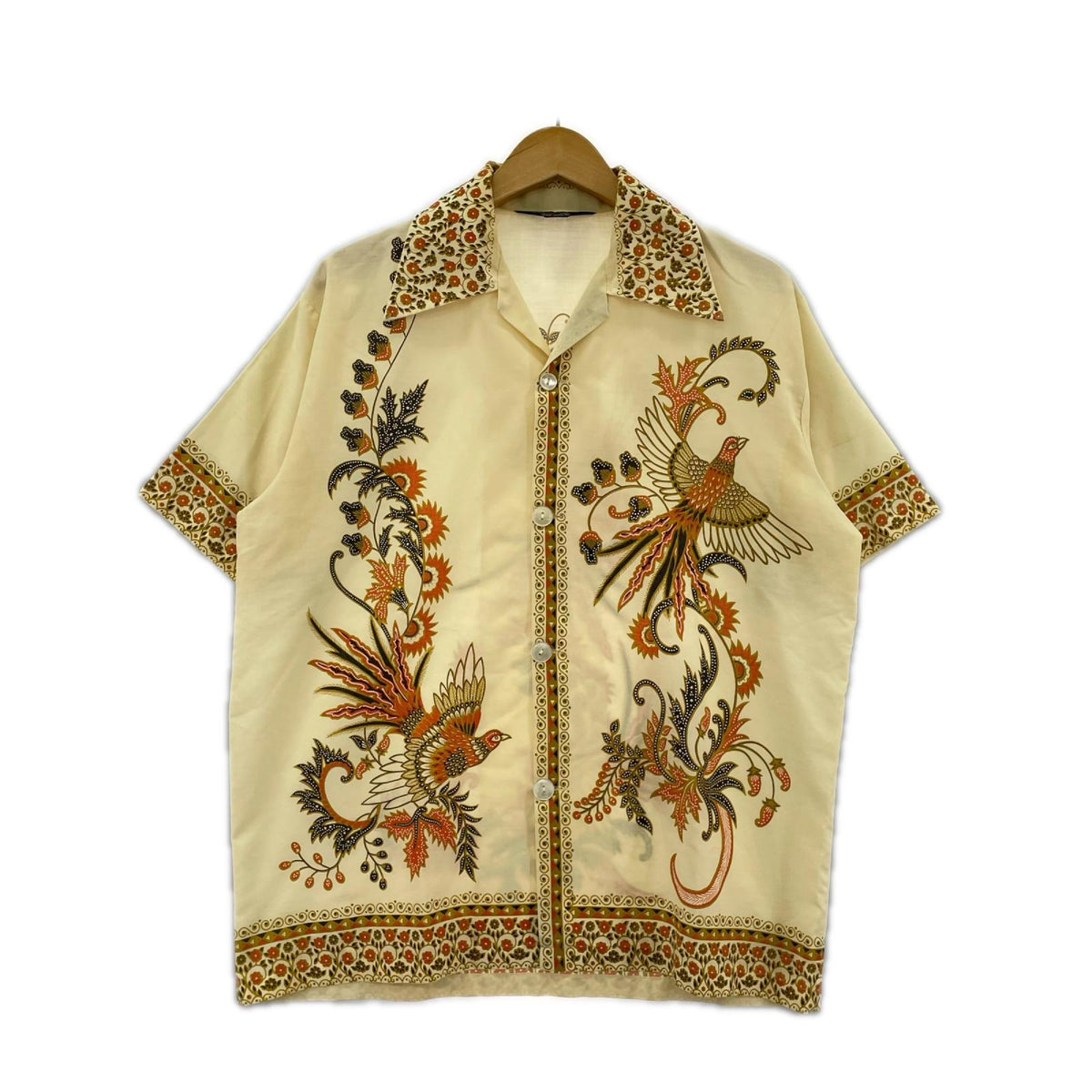 半袖シャツ 70s 鳳凰 ｵｰﾌﾟﾝｶﾗｰｼｬﾂ ﾍﾞｰｼﾞｭ ベージュ