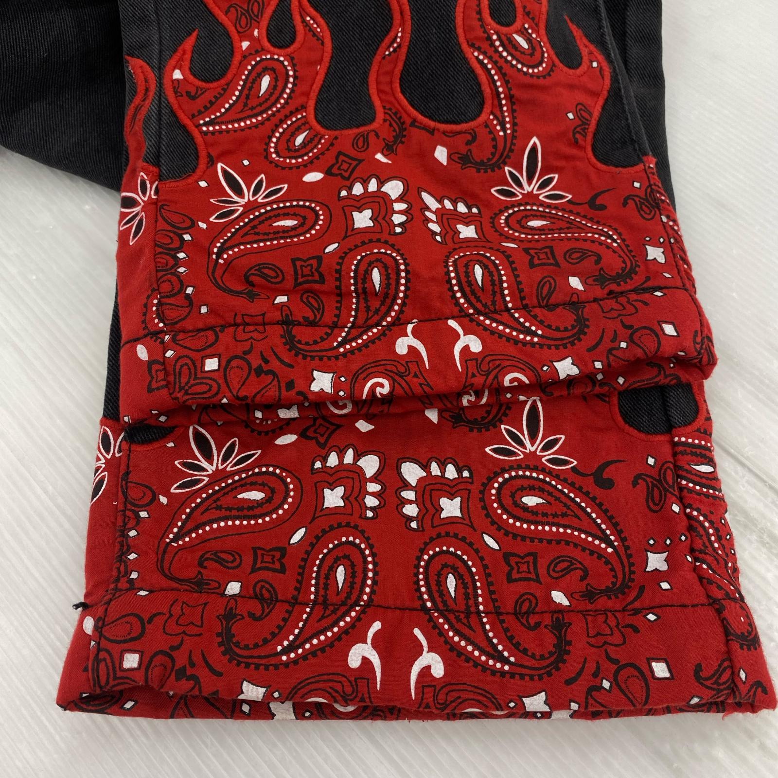 デニムパンツ JADED LONDON 裾フレイム パンツ 黒 Ｗ34 34 ブラック