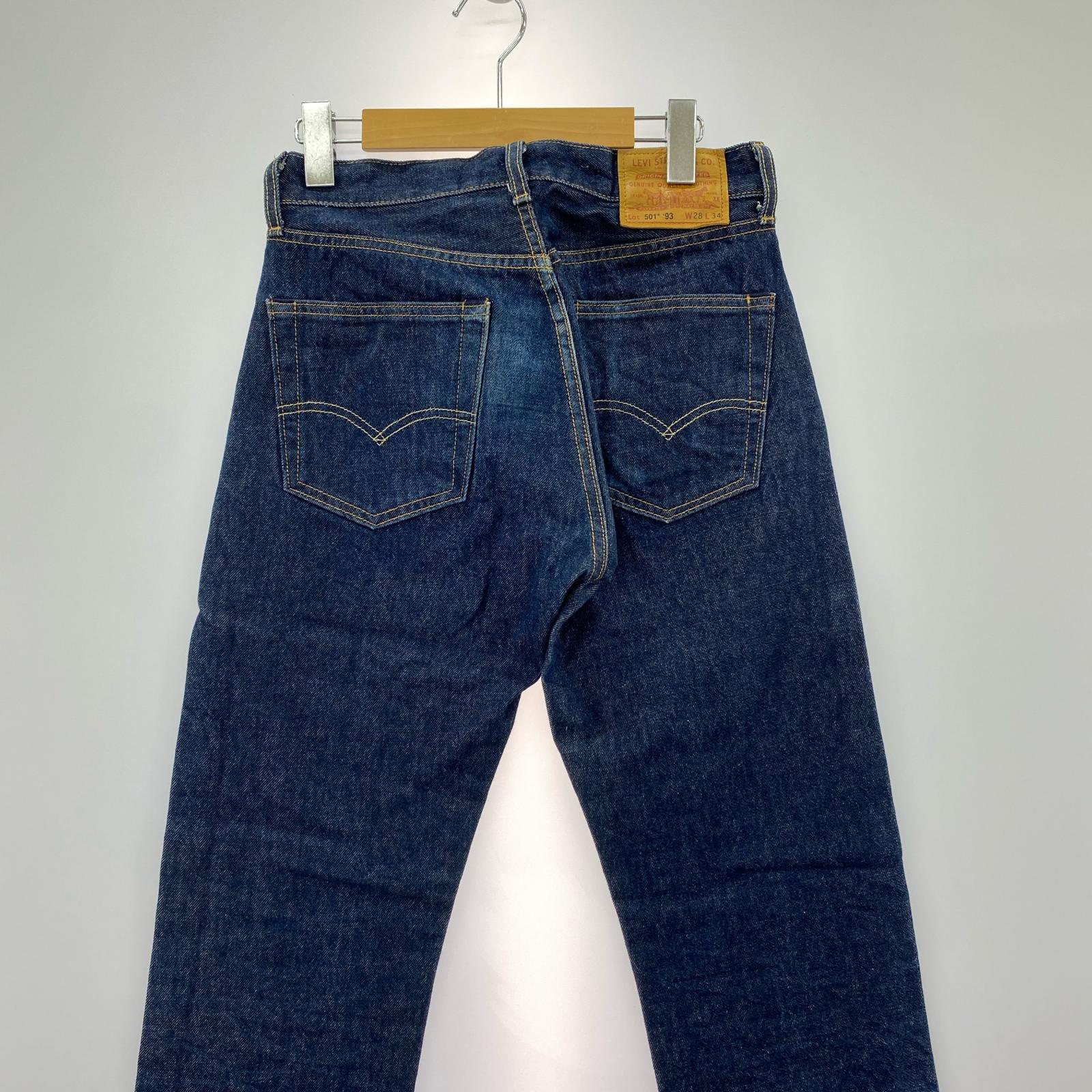 デニムパンツ LEVI'S 501 93復刻 ｾﾙﾋﾞｯﾁ 28 ネイビー