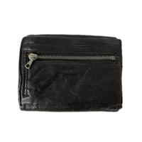 コンパクトウォレット ﾚｻﾞｰ 二つ折り 財布 黒 ブラック