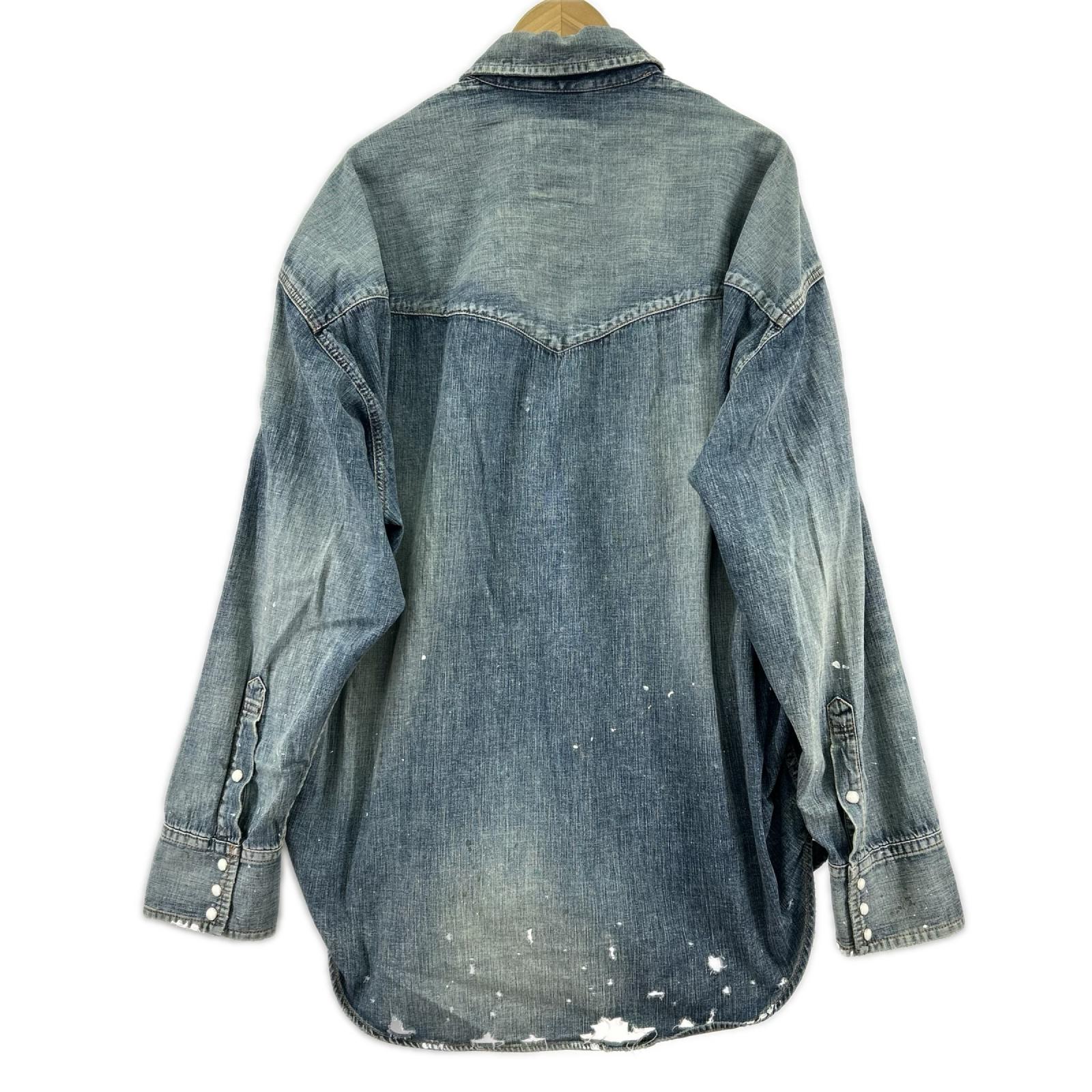 長袖シャツ MIHARA YASUHIRO Kids Sticker Printed Denim Shirt デニムシャツ 46 インディゴ