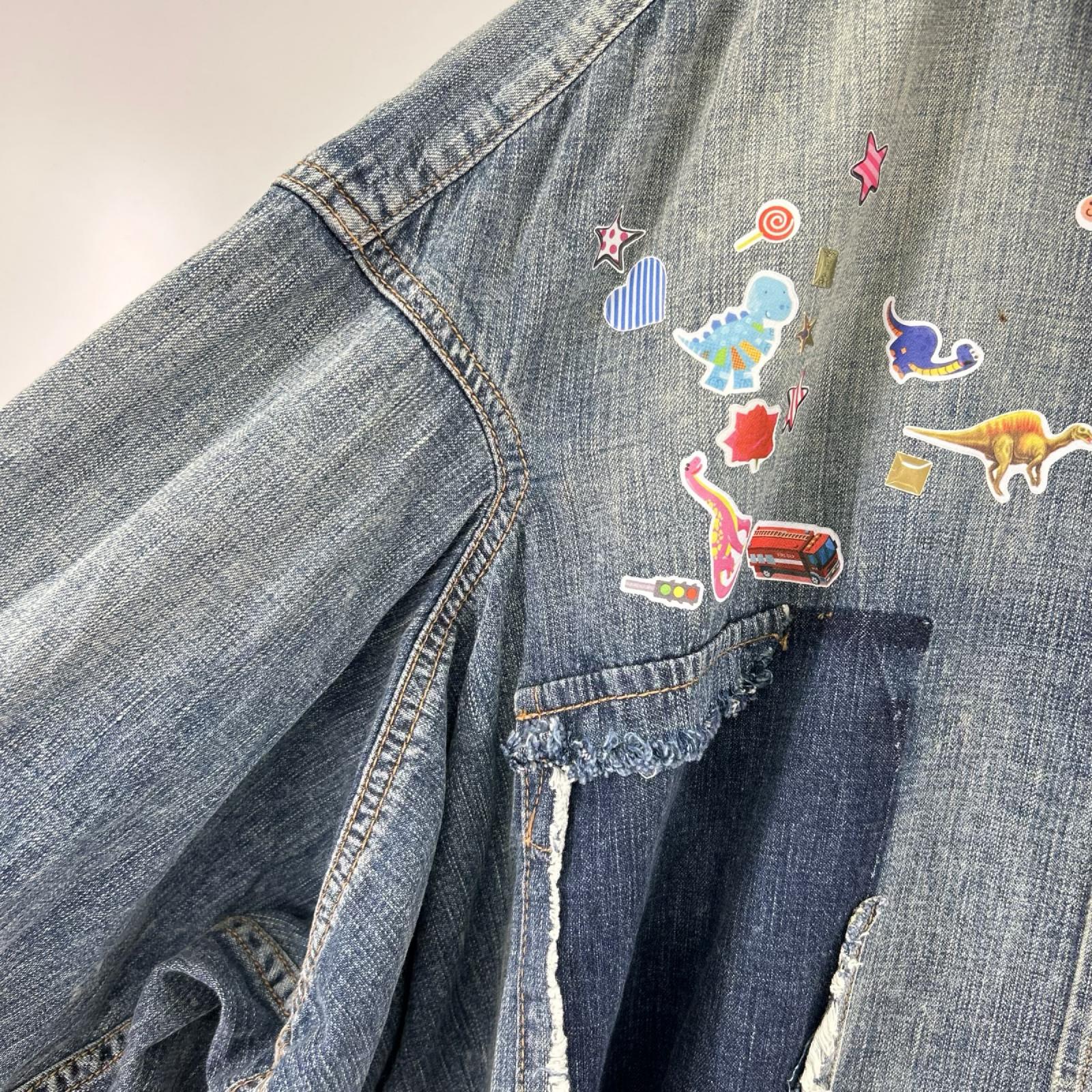 長袖シャツ MIHARA YASUHIRO Kids Sticker Printed Denim Shirt デニムシャツ 46 インディゴ