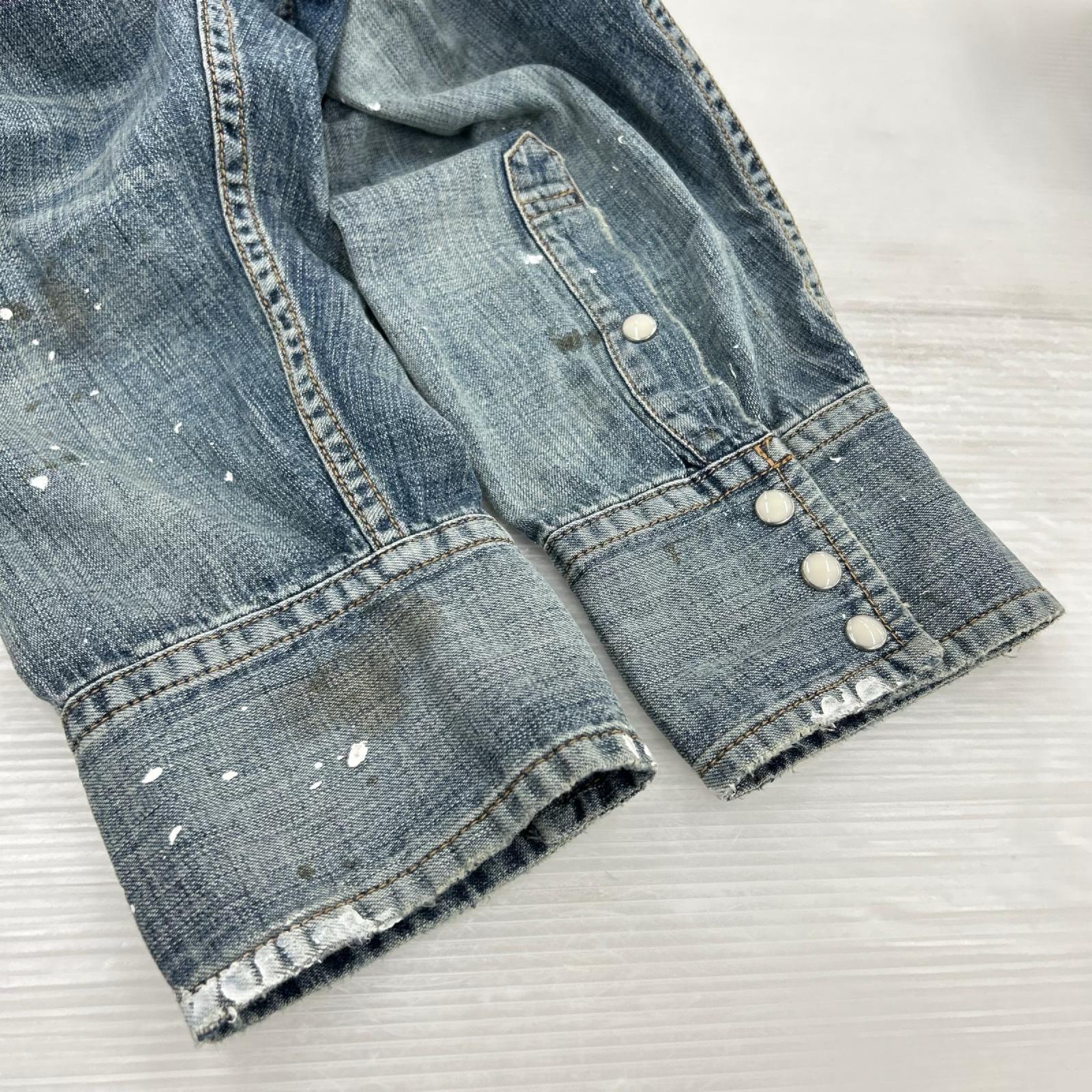 長袖シャツ MIHARA YASUHIRO Kids Sticker Printed Denim Shirt デニムシャツ 46 インディゴ