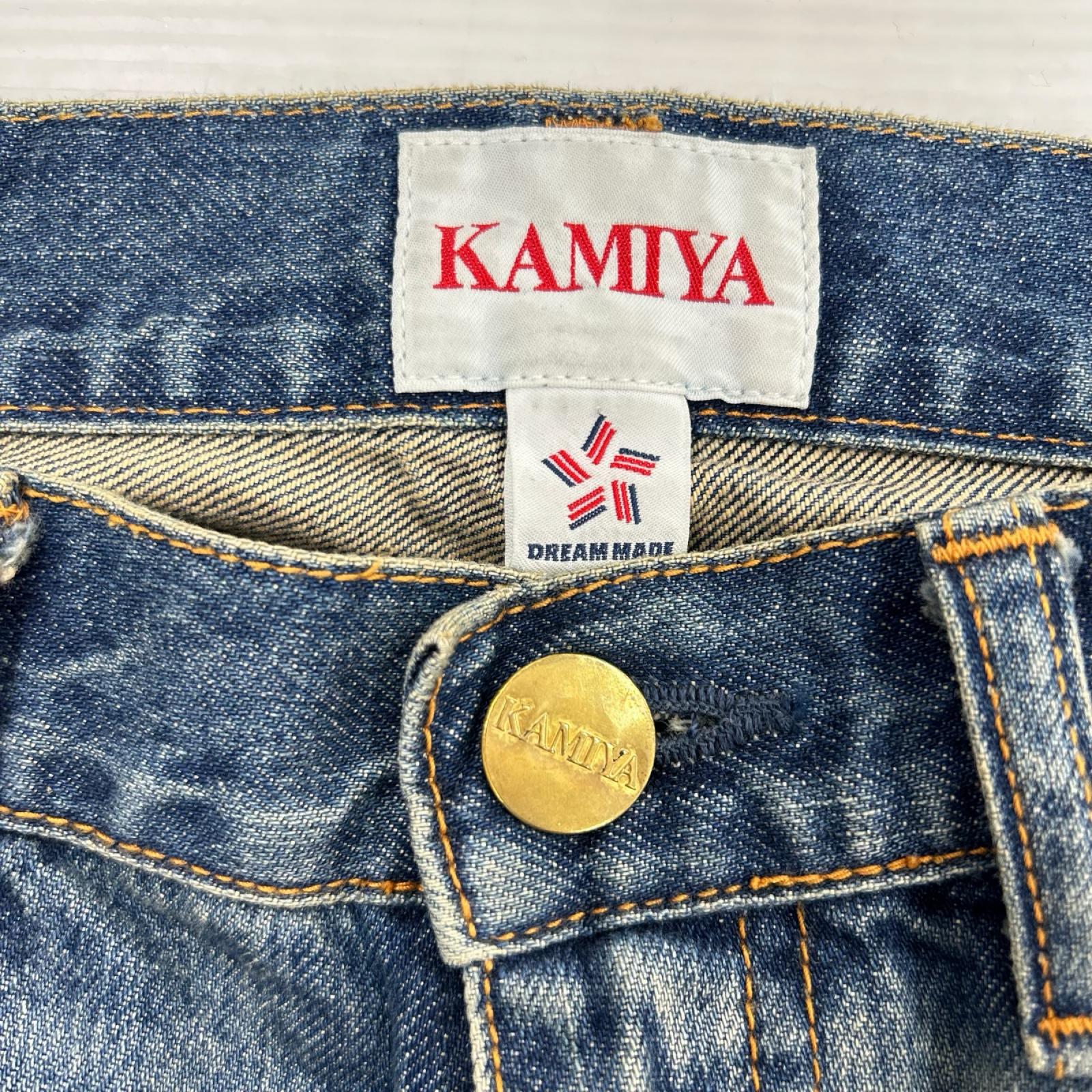 デニムパンツ KAMIYA クラッシュフレアデニムパンツ M インディゴ M